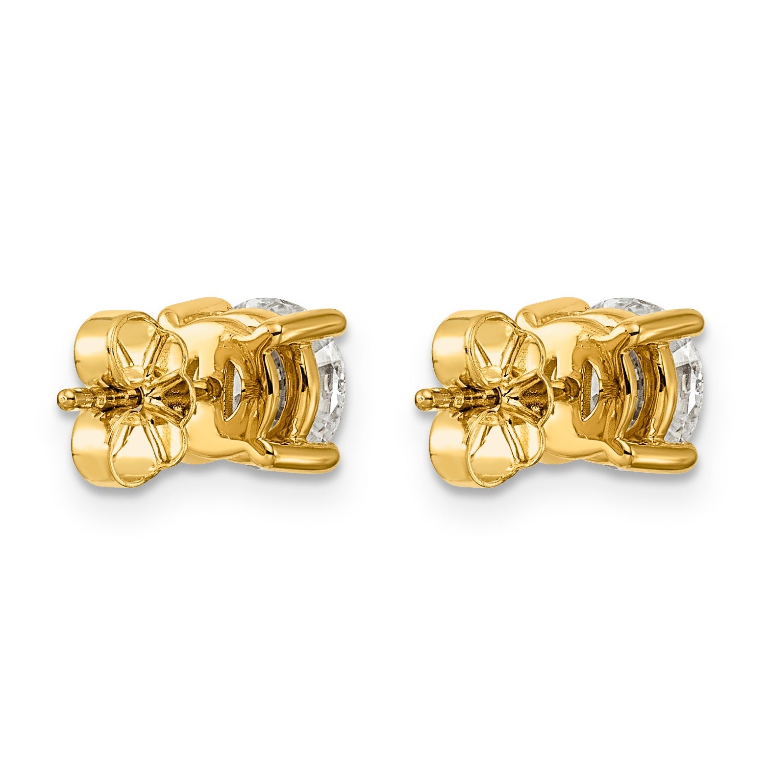 14K Yellow Gold Lab Grown Round Diamond Stud Earrings