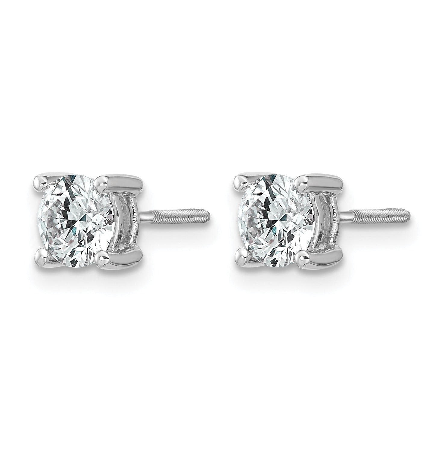 14K White Gold Lab Grown Diamond Round Shaped Stud Earrings