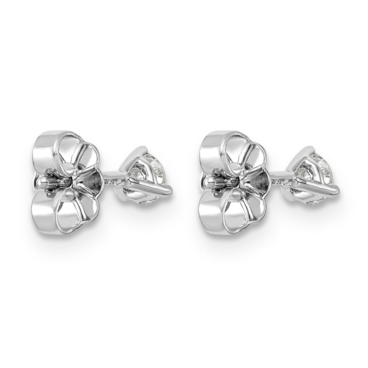 14K White Gold Round Lab Grown Diamond Stud Earrings