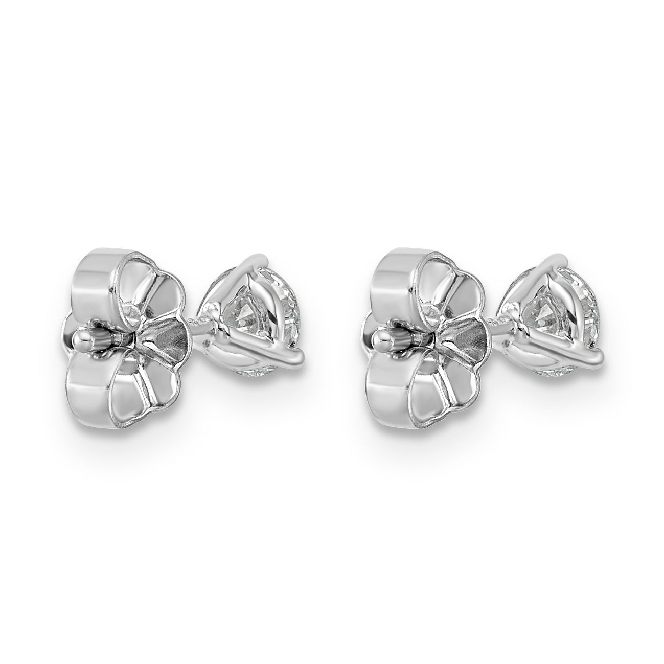 14K White Gold Lab Diamond Round Shaped Stud Earrings