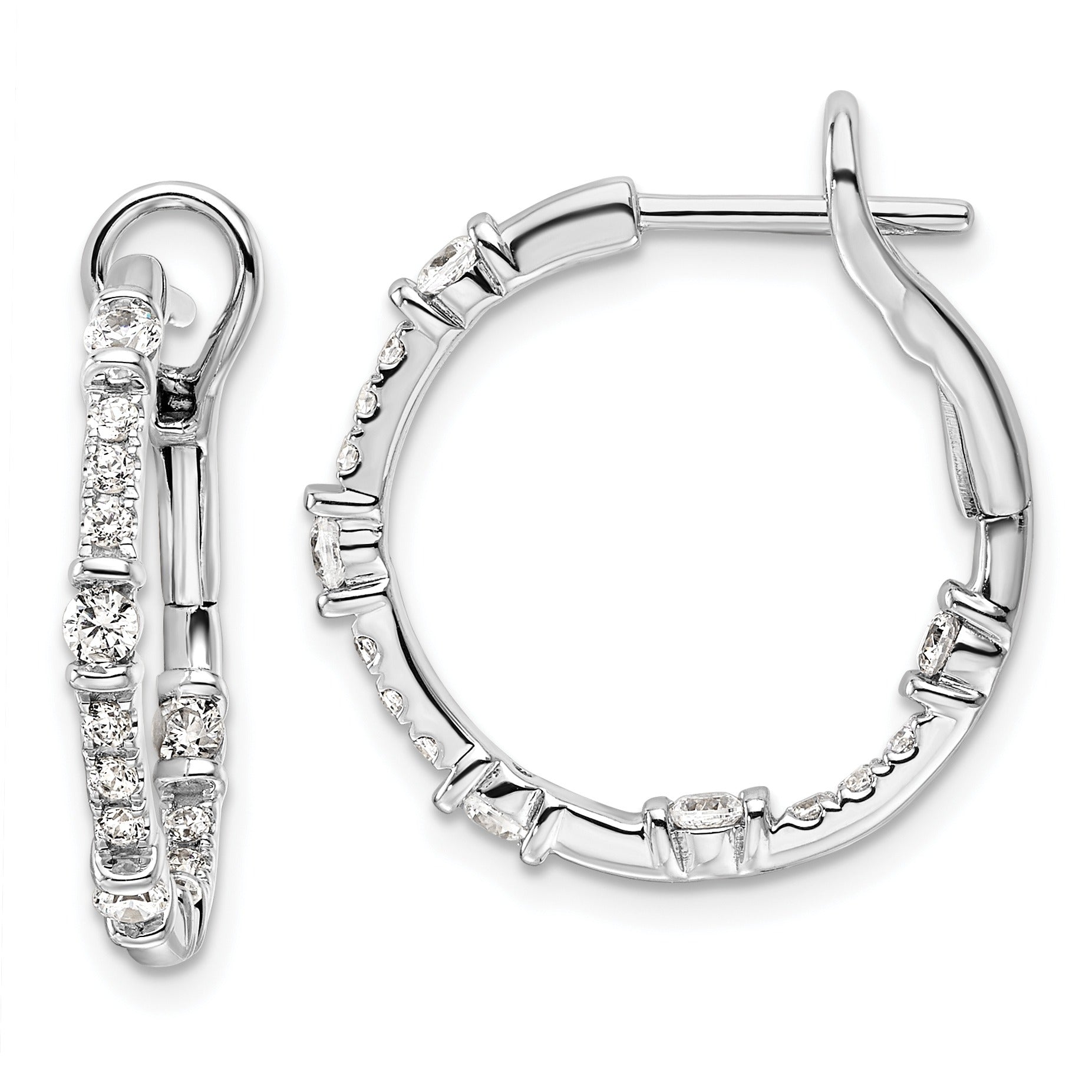14k Gold Lab Grown Diamond Complete In and Out Hoop Earrings