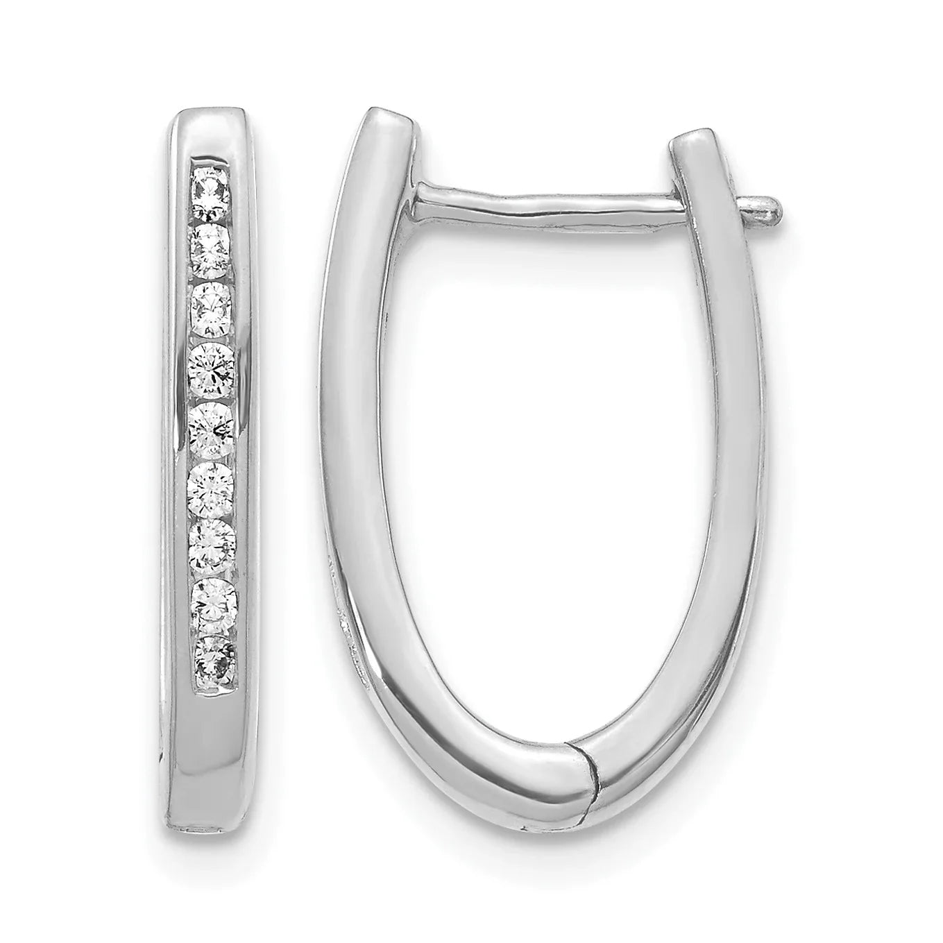 14k Gold Lab Grown Diamond Hinged Hoop Earrings 1/4 carat - Fine Diamond