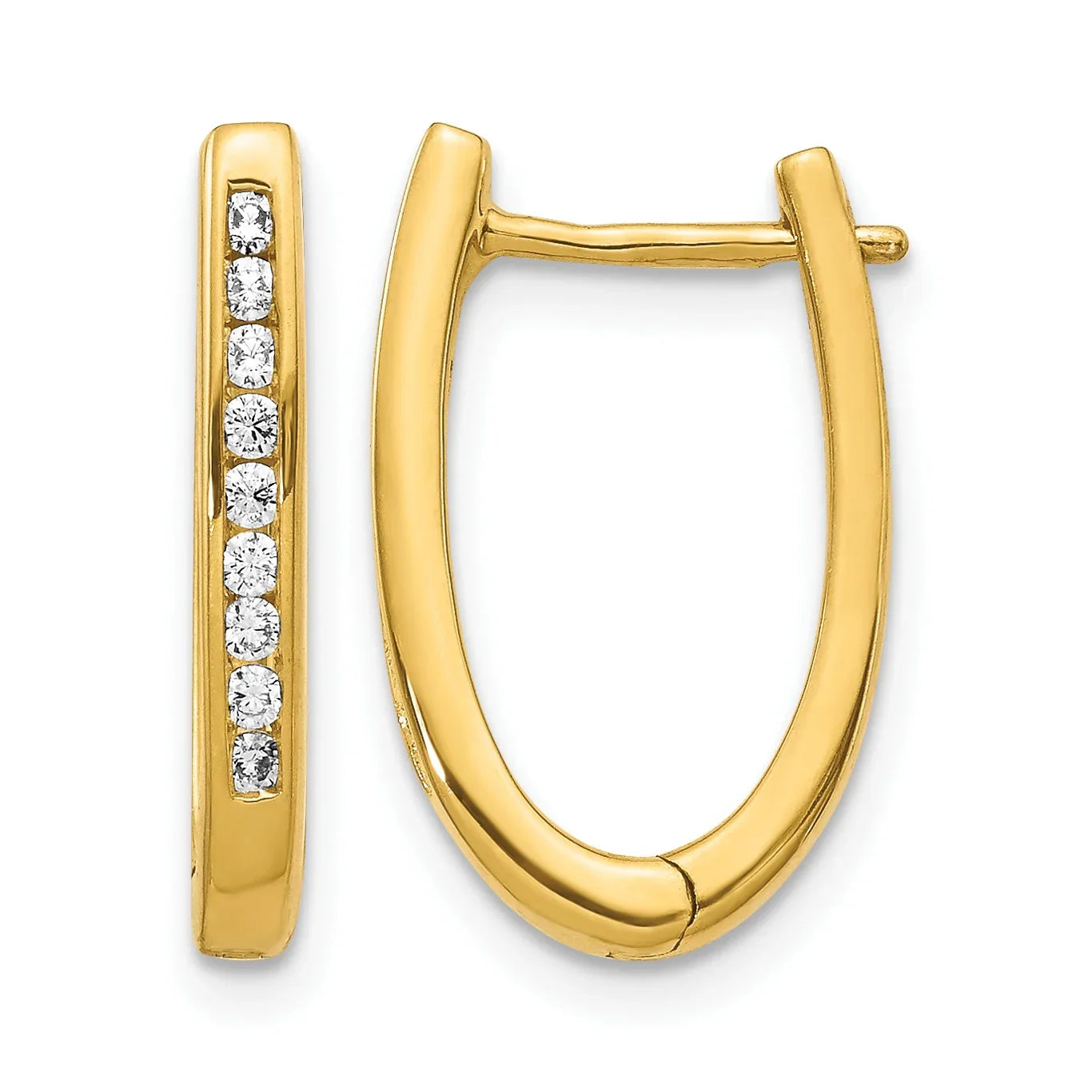 14k Gold Lab Grown Diamond Hinged Hoop Earrings 1/4 carat - Fine Diamond