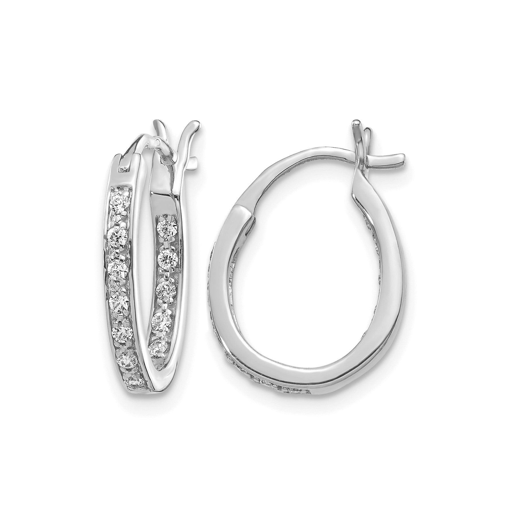 14k Gold Lab Grown Diamond Hoop Earrings 0.5 Ct