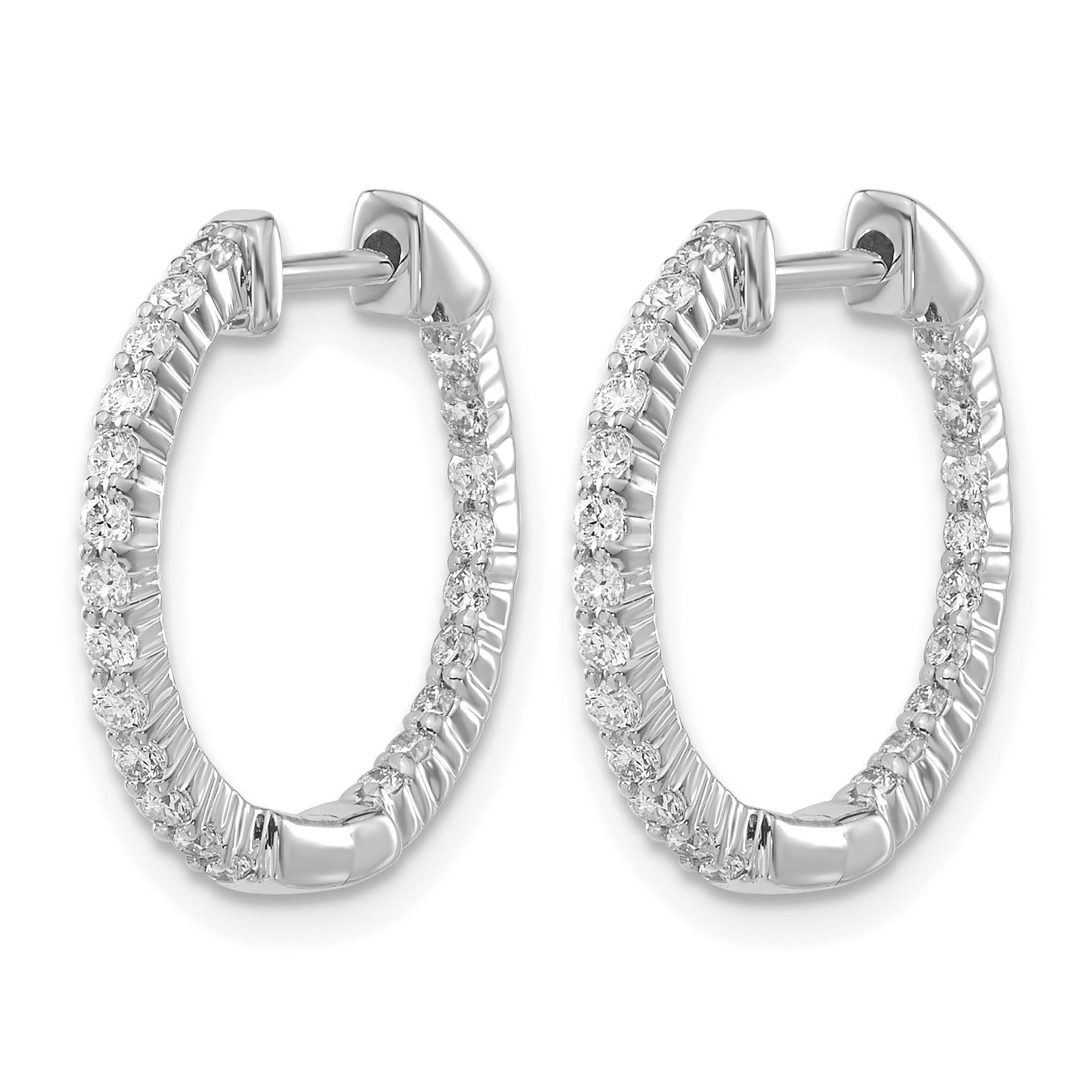 14k Gold Lab Grown Diamond In/Out Hoop Earrings 0.5 Ct