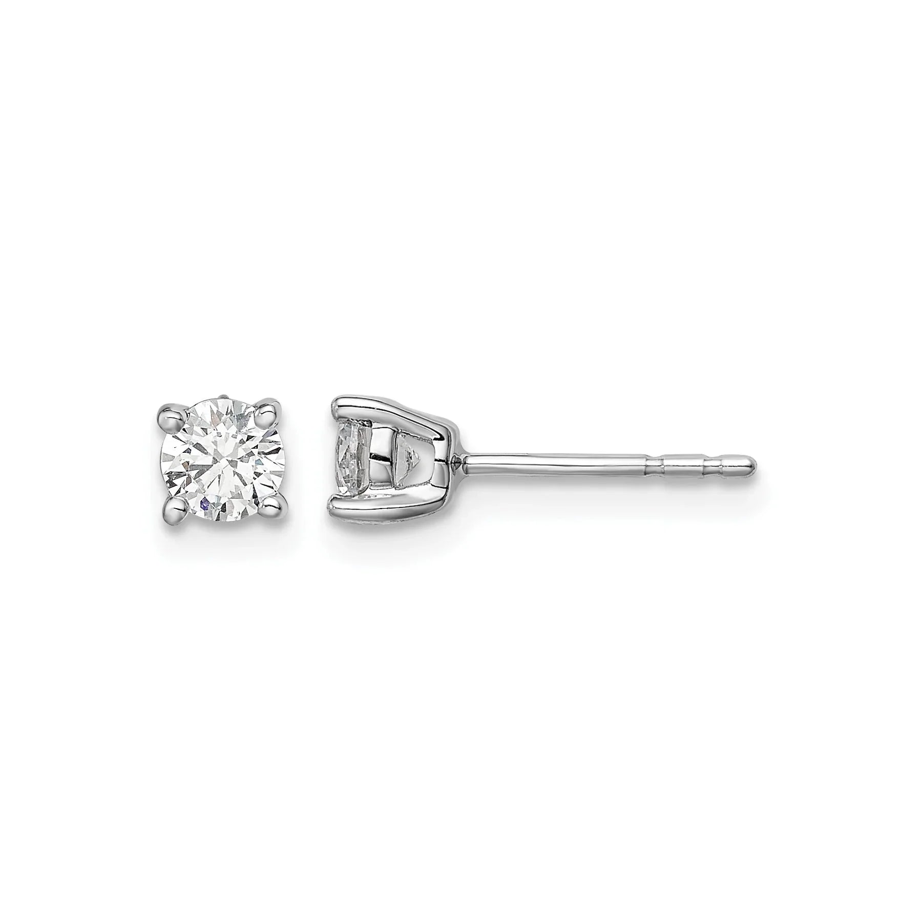 14k White Gold Lab Diamond Stud Earrings - Fine Diamond