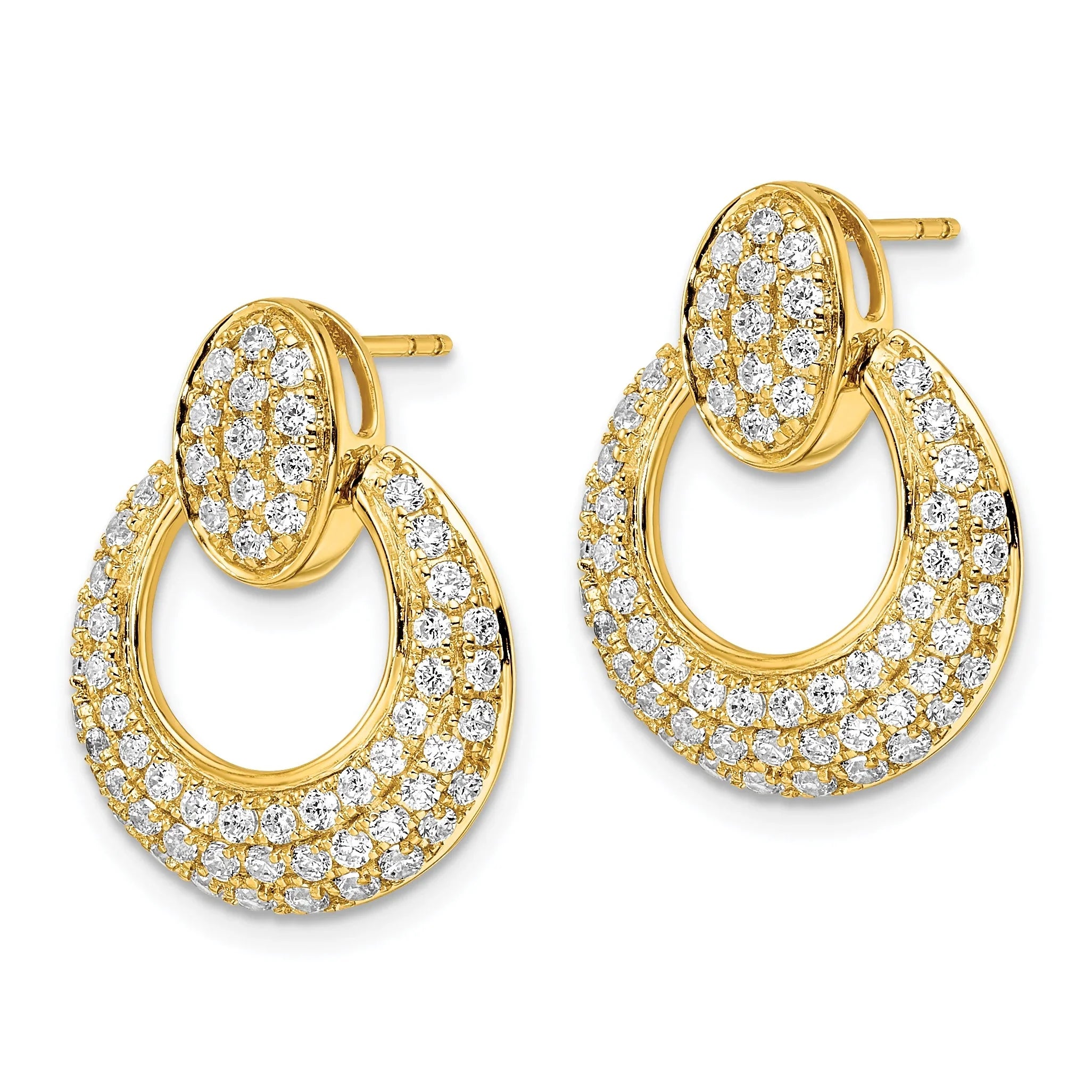 14K 1 1/2 carat Lab Grown Diamond Fancy Circle Earrings - Fine Diamond