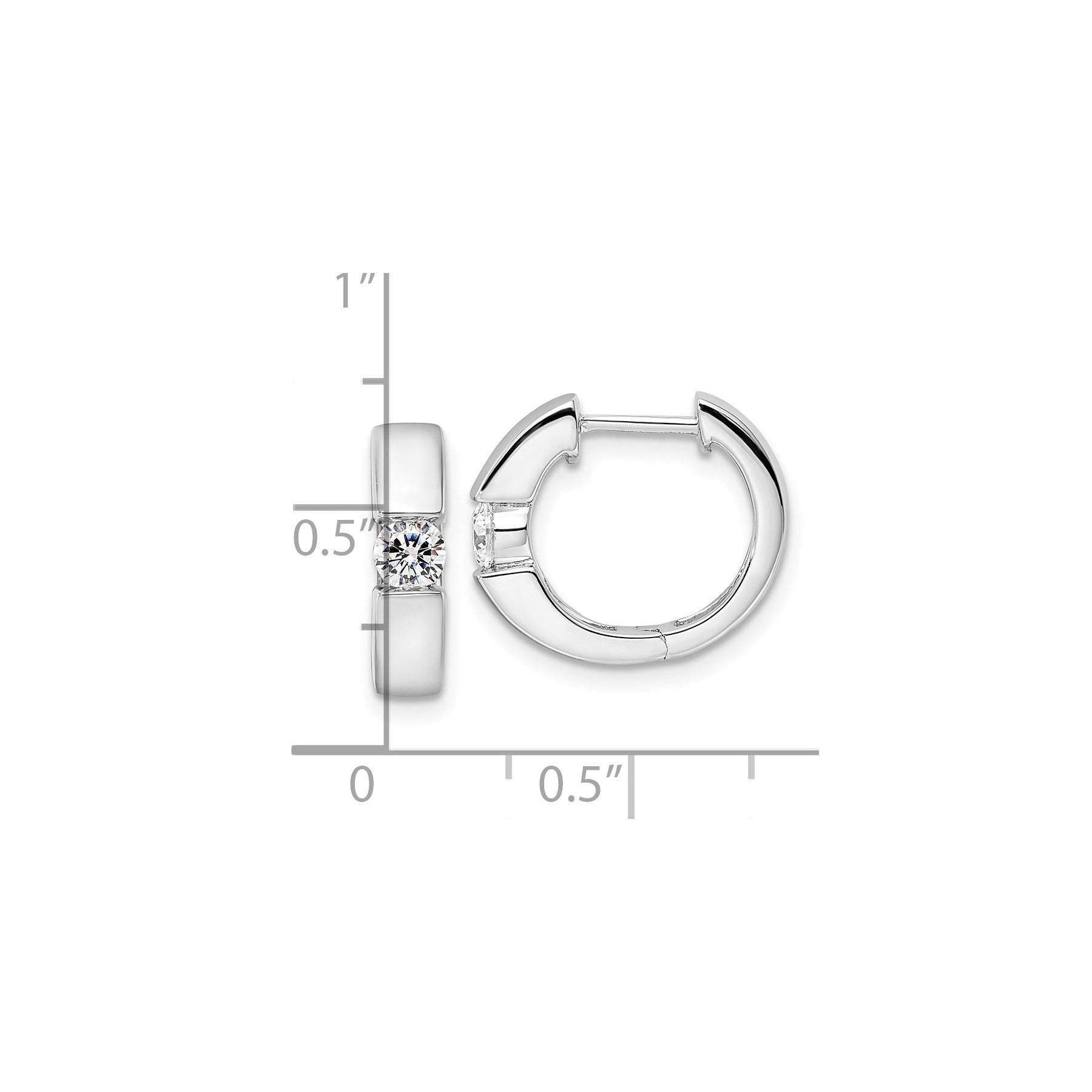 14K Gold Lab Grown Diamond Hinged Hoop Complete Earrings