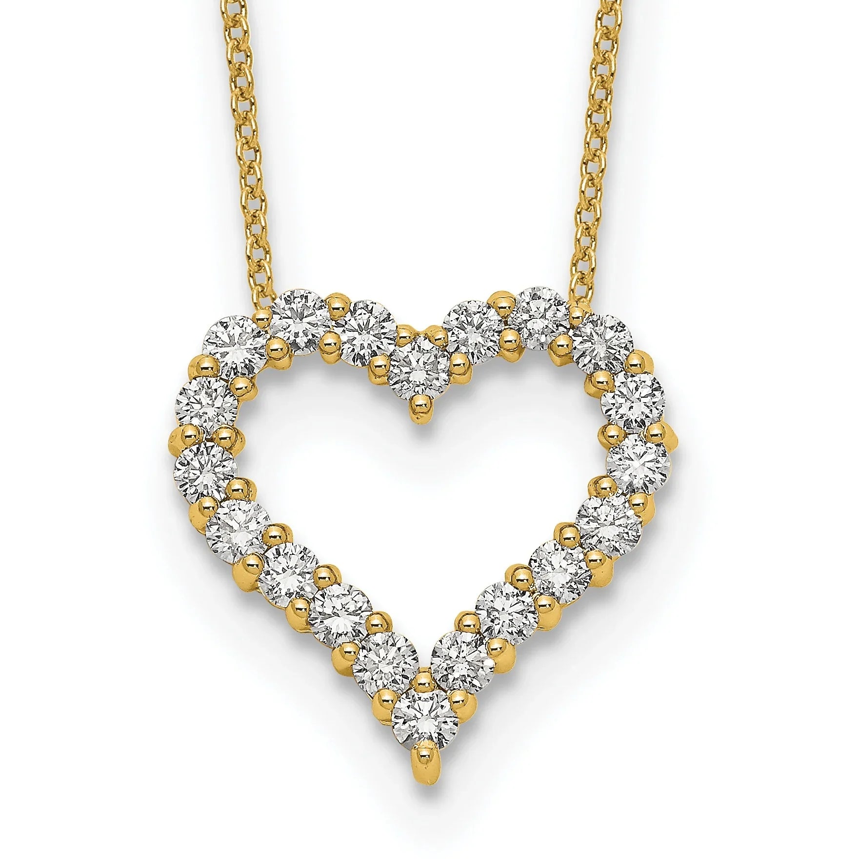 Lab Grown Diamond Open Heart Necklace Gold - Fine Diamond