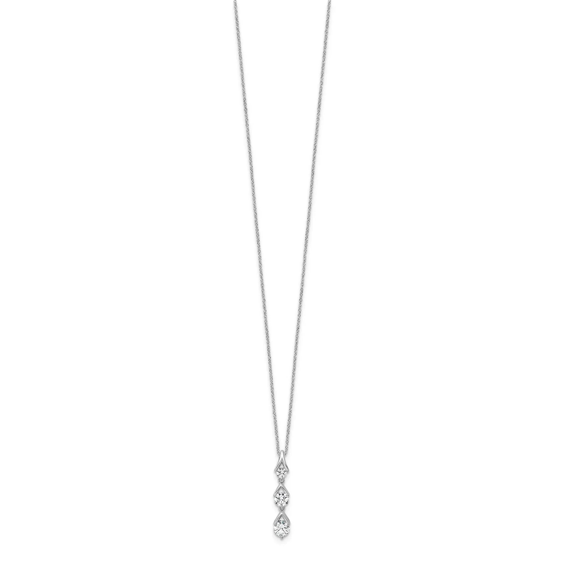 Lab Grown Three Diamond Drop Necklace - Fine Diamond