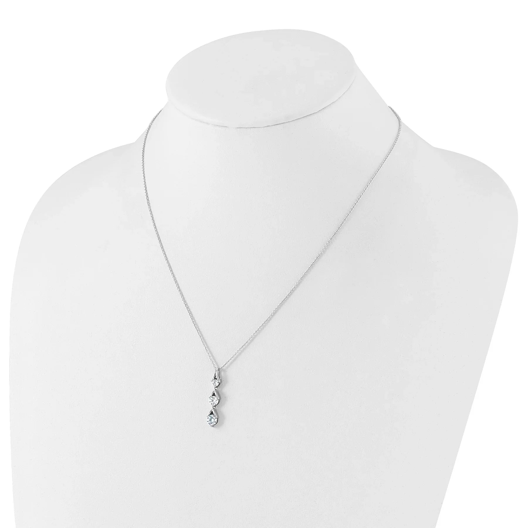 Lab Grown Three Diamond Drop Necklace - Fine Diamond