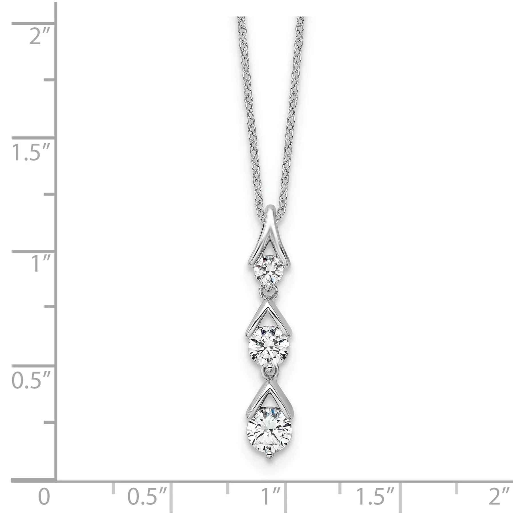 Lab Grown Three Diamond Drop Necklace - Fine Diamond