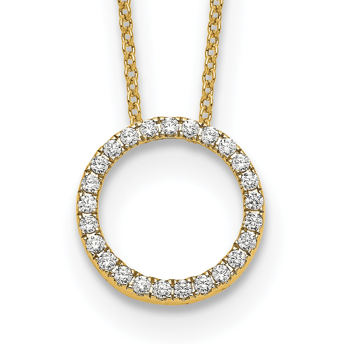 Lab Grown Diamond Circle Pendant Necklaces