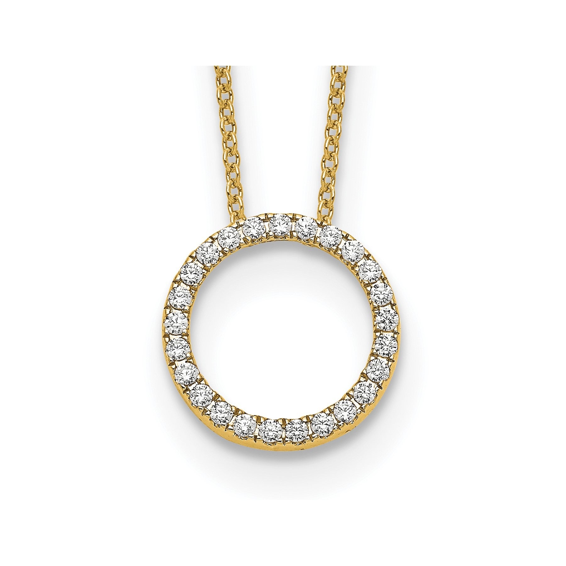 Lab Grown Diamond Circle Pendant Necklaces