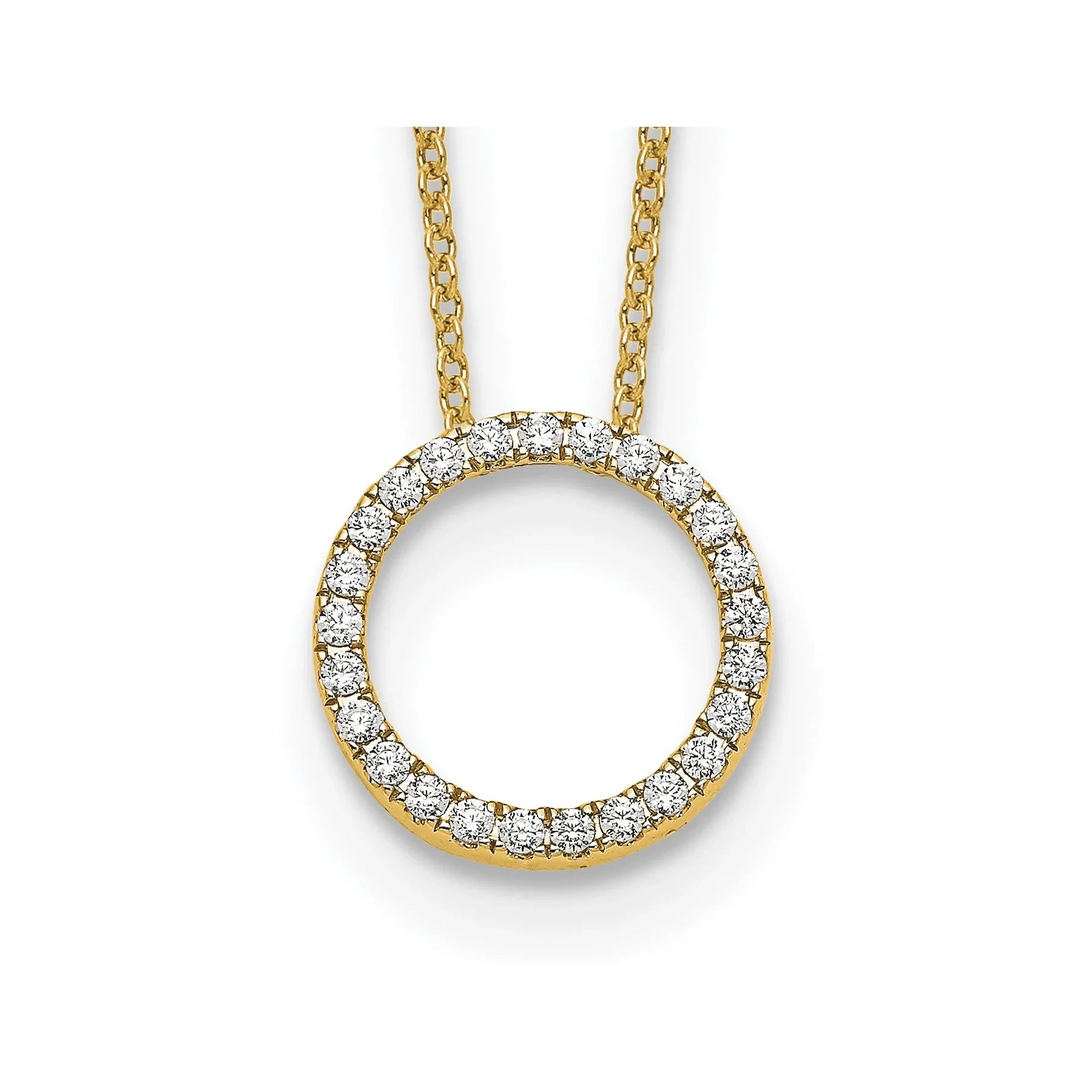 Lab Grown Diamond Circle Pendant Necklaces - Fine Diamond
