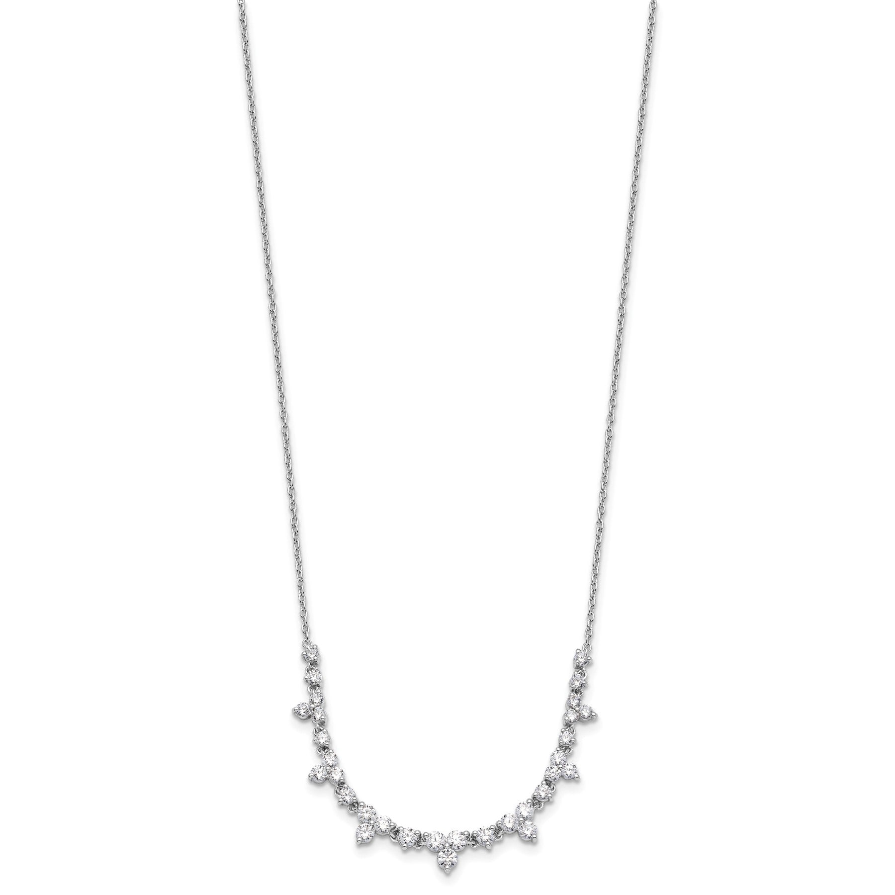 14K White Gold Lab Grown Diamond Station Necklace 1 1/2 ctw.