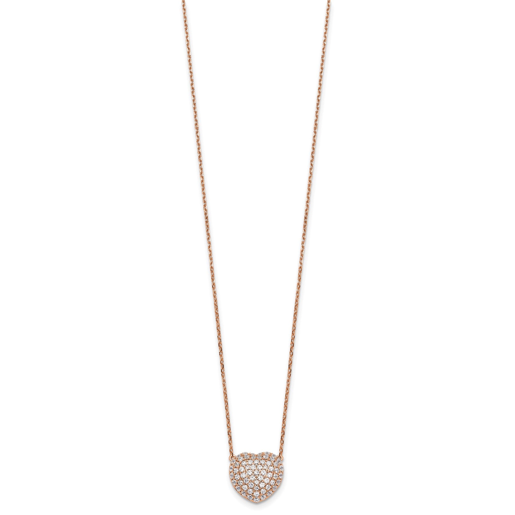 Lab Grown Diamond Cluster Heart Necklace 14K White Gold