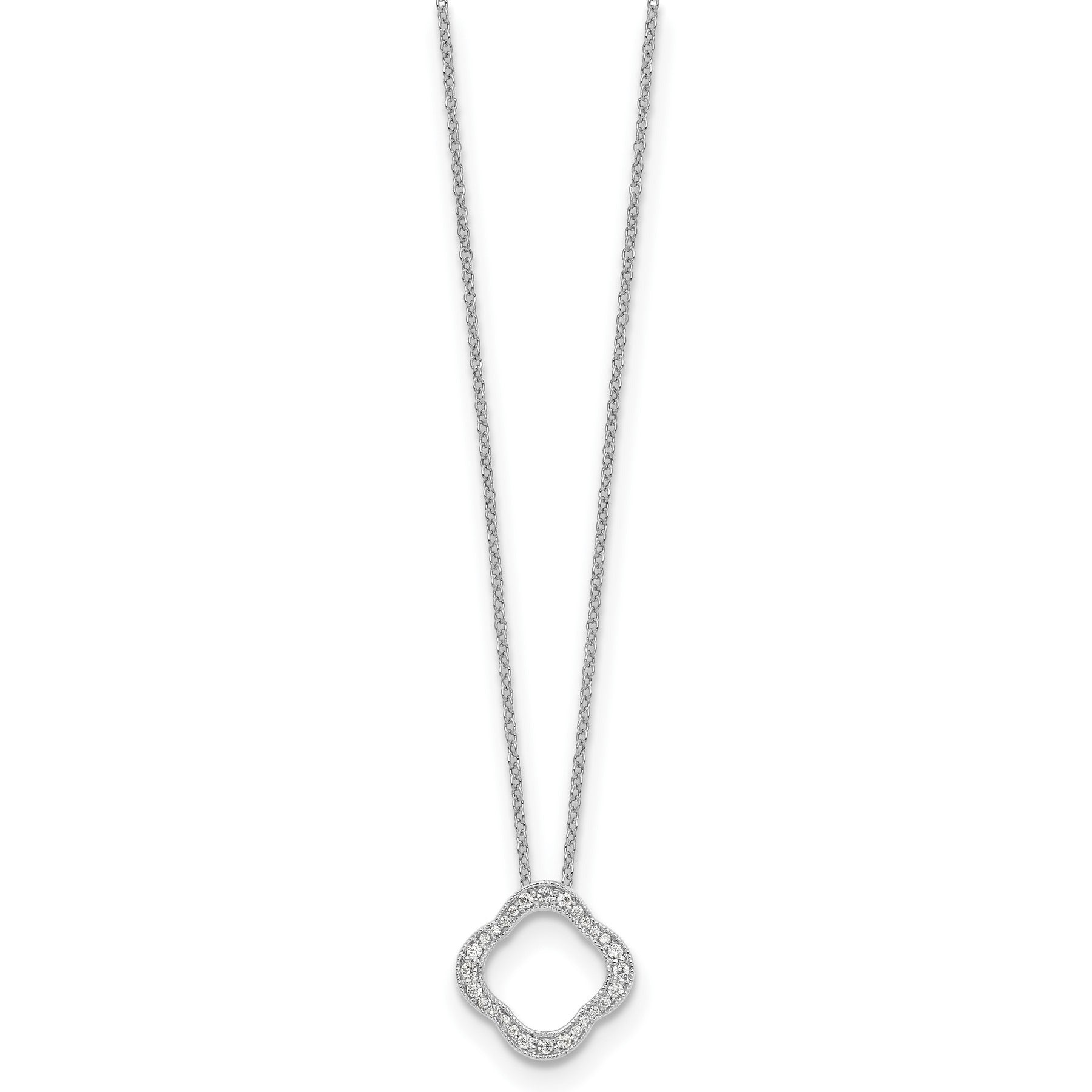 Lab Grown Diamond Quatrefoil Floral Necklace