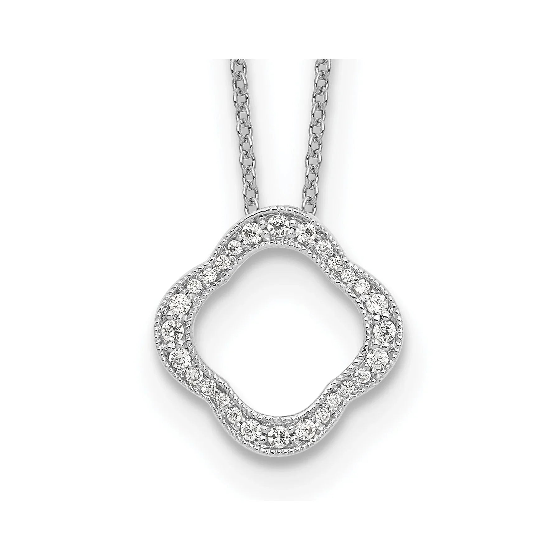 Lab Grown Diamond Quatrefoil Floral Necklace - Fine Diamond