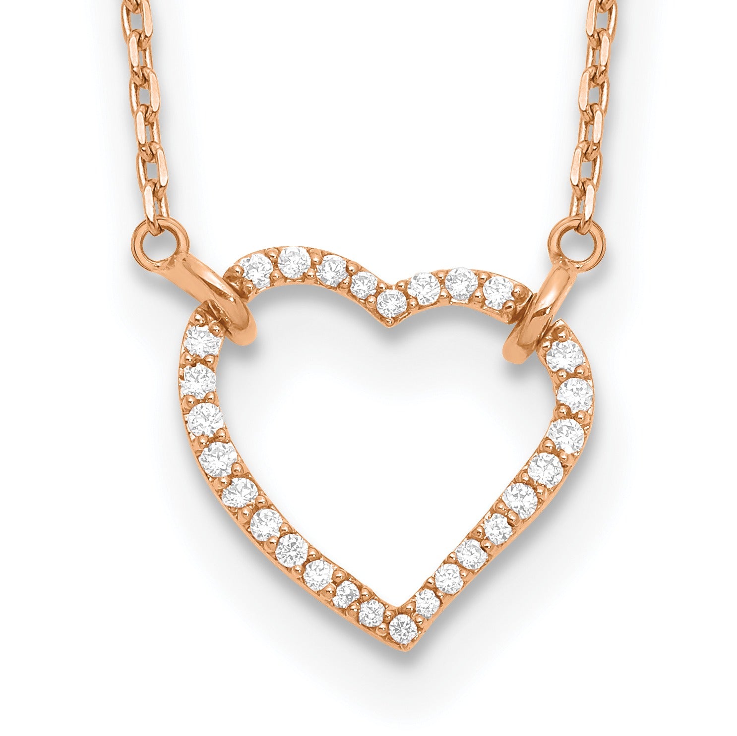 Lab Grown Diamond Open Heart Necklace