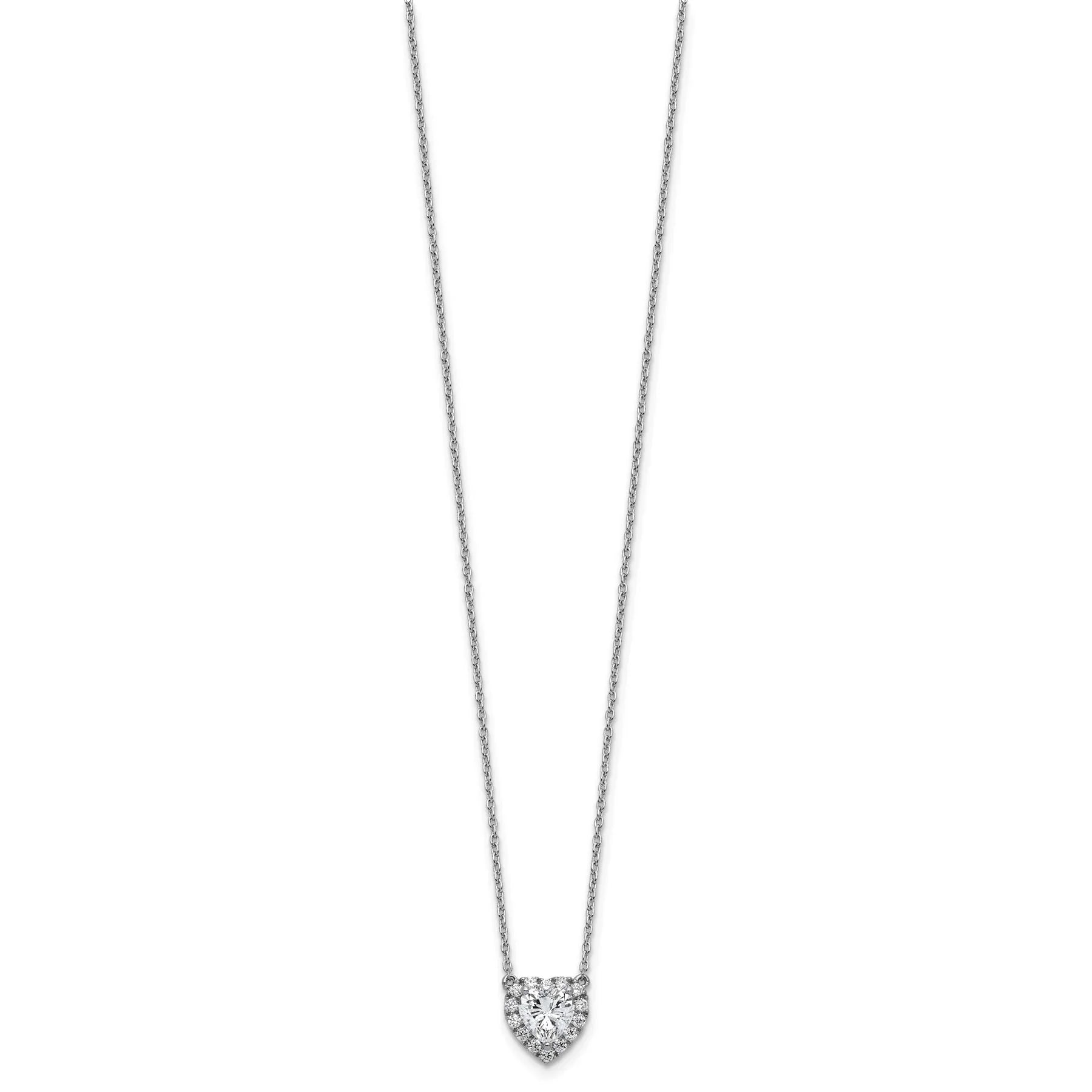 Lab Grown Diamond 14K Halo Heart Gold Necklace - Fine Diamond