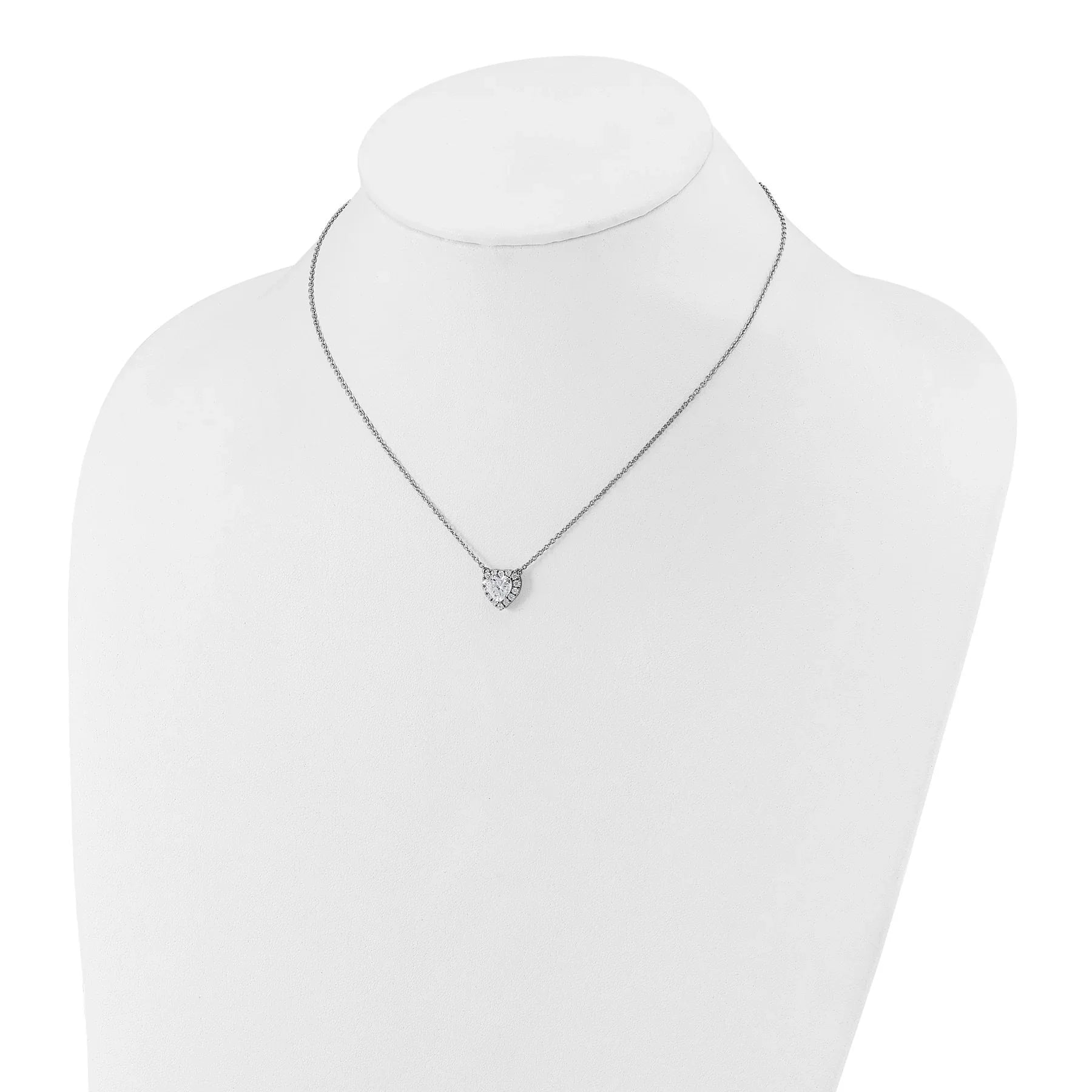 Lab Grown Diamond 14K Halo Heart Gold Necklace - Fine Diamond