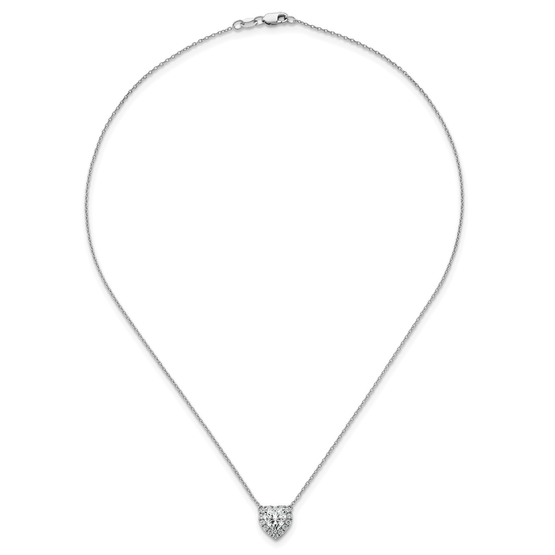 Lab Grown Diamond 14K Halo Heart Gold Necklace