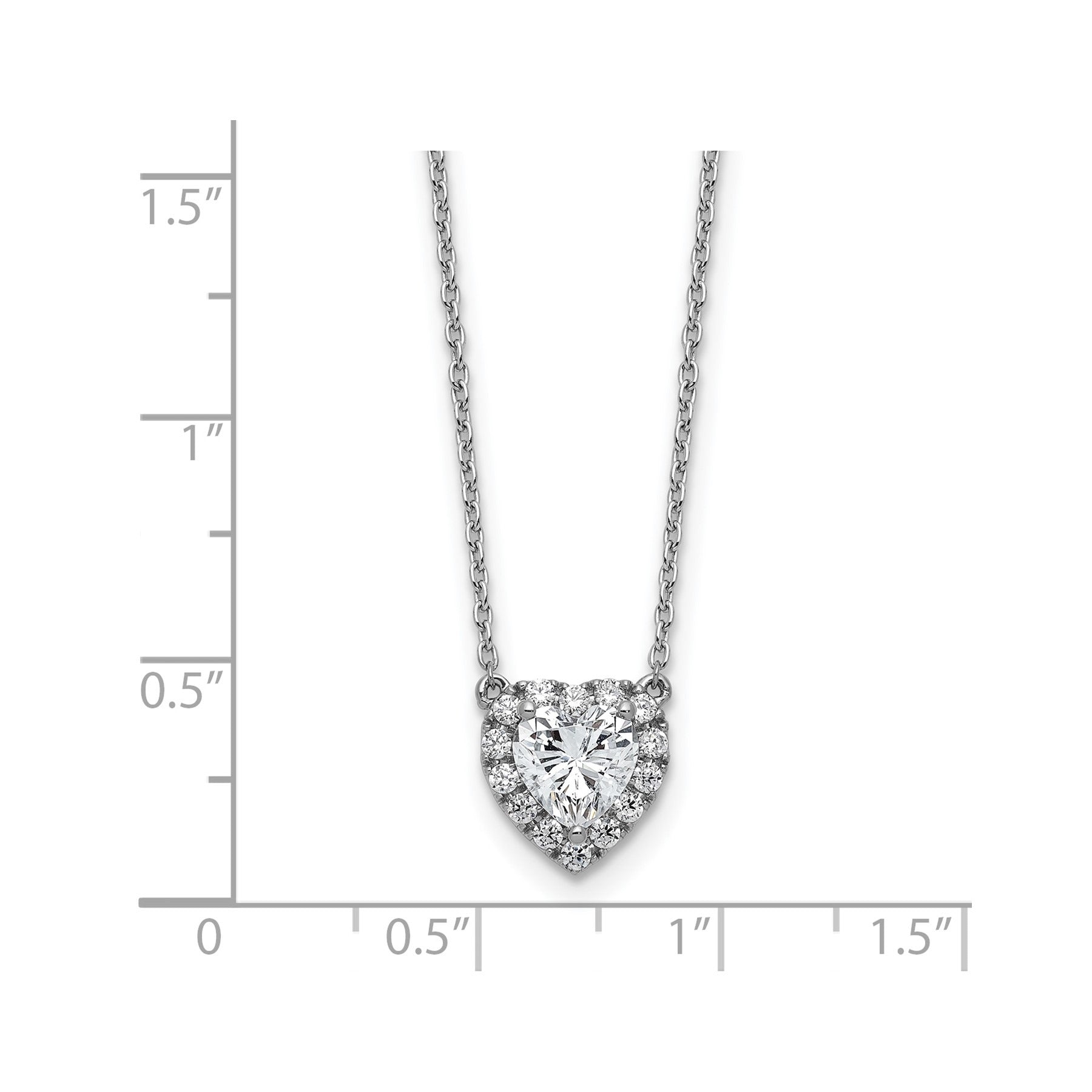 Lab Grown Diamond 14K Halo Heart Gold Necklace