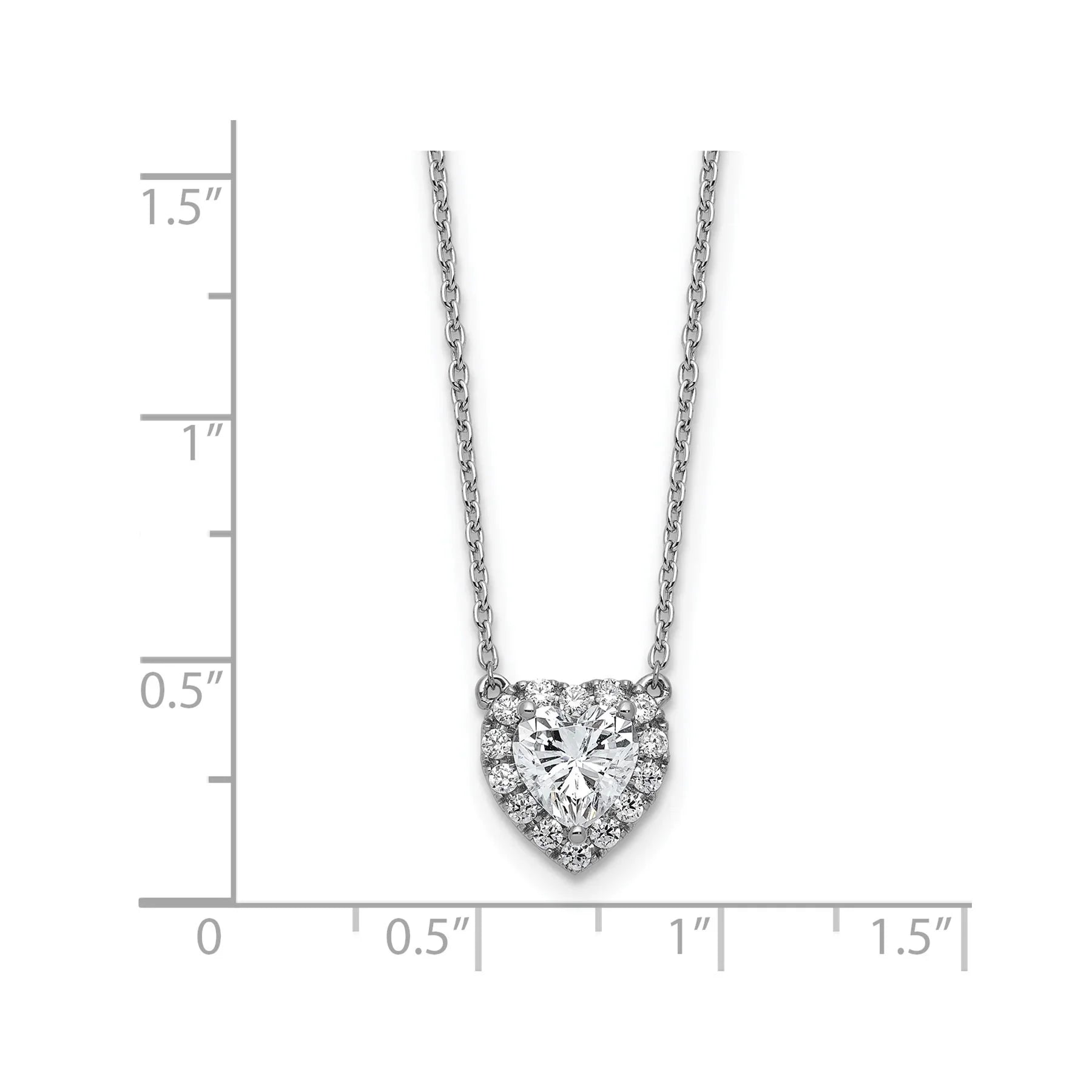 Lab Grown Diamond 14K Halo Heart Gold Necklace - Fine Diamond