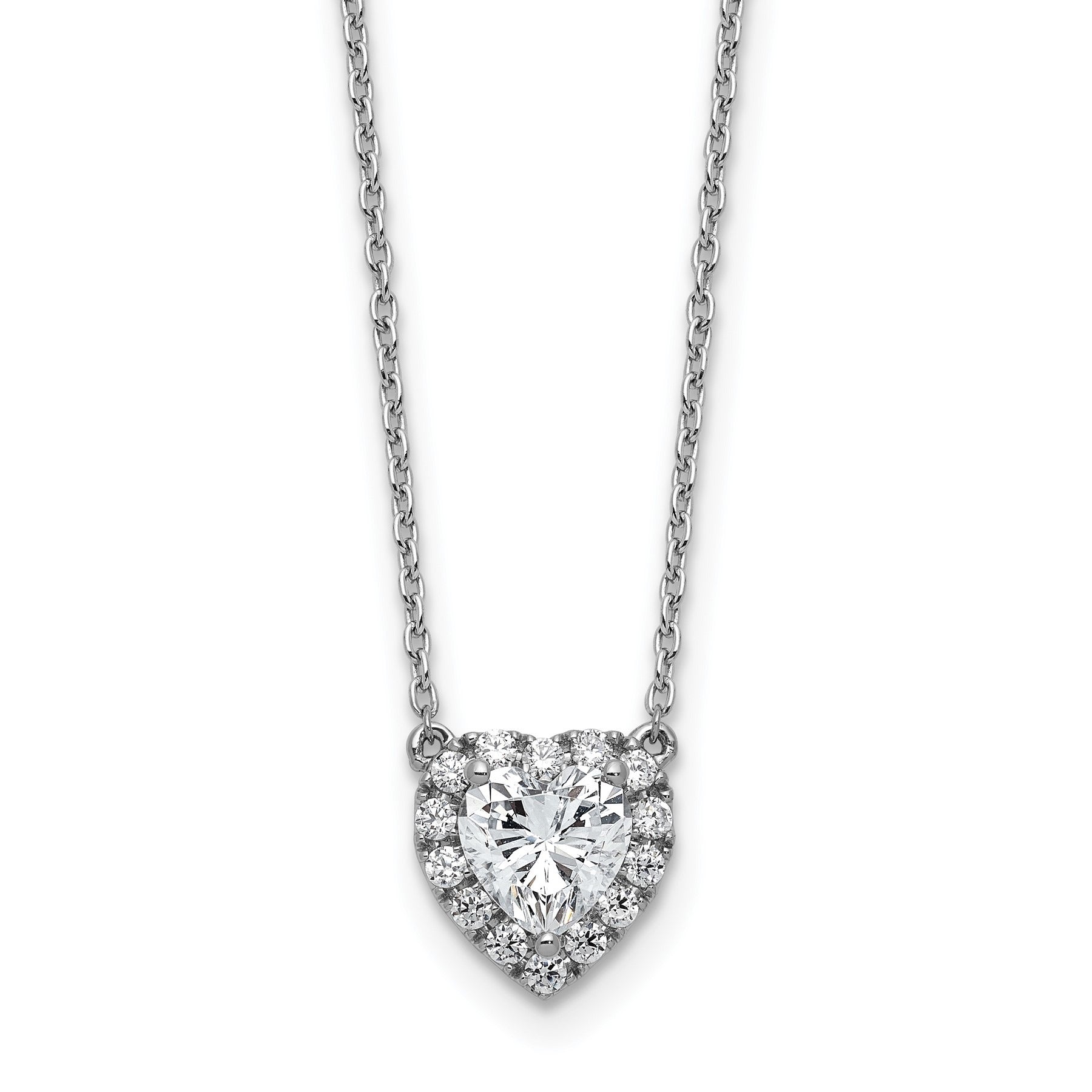 Lab Grown Diamond 14K Halo Heart Gold Necklace
