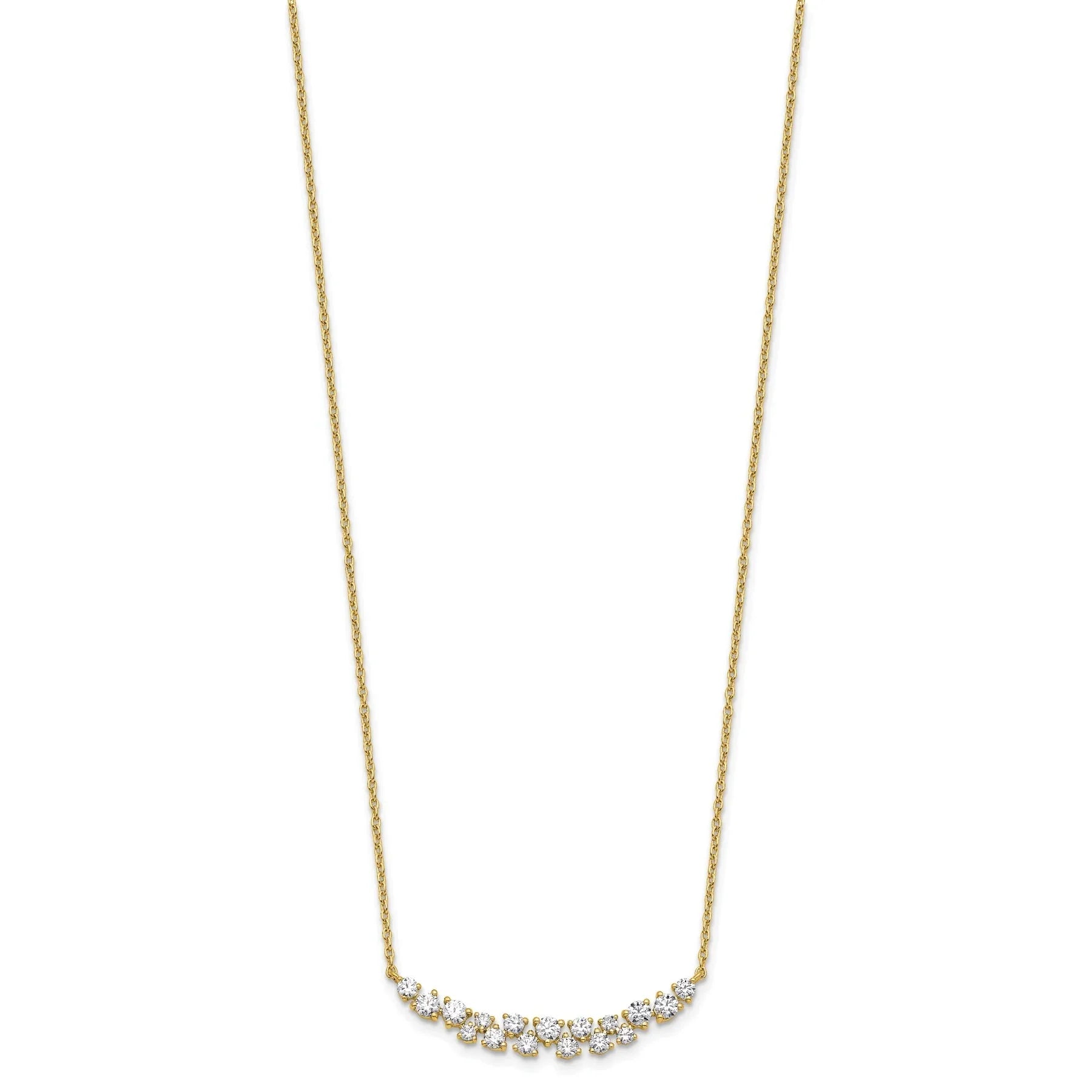 Lab Grown Diamond Fashion Bar Necklace Yellow Gold - Fine Diamond