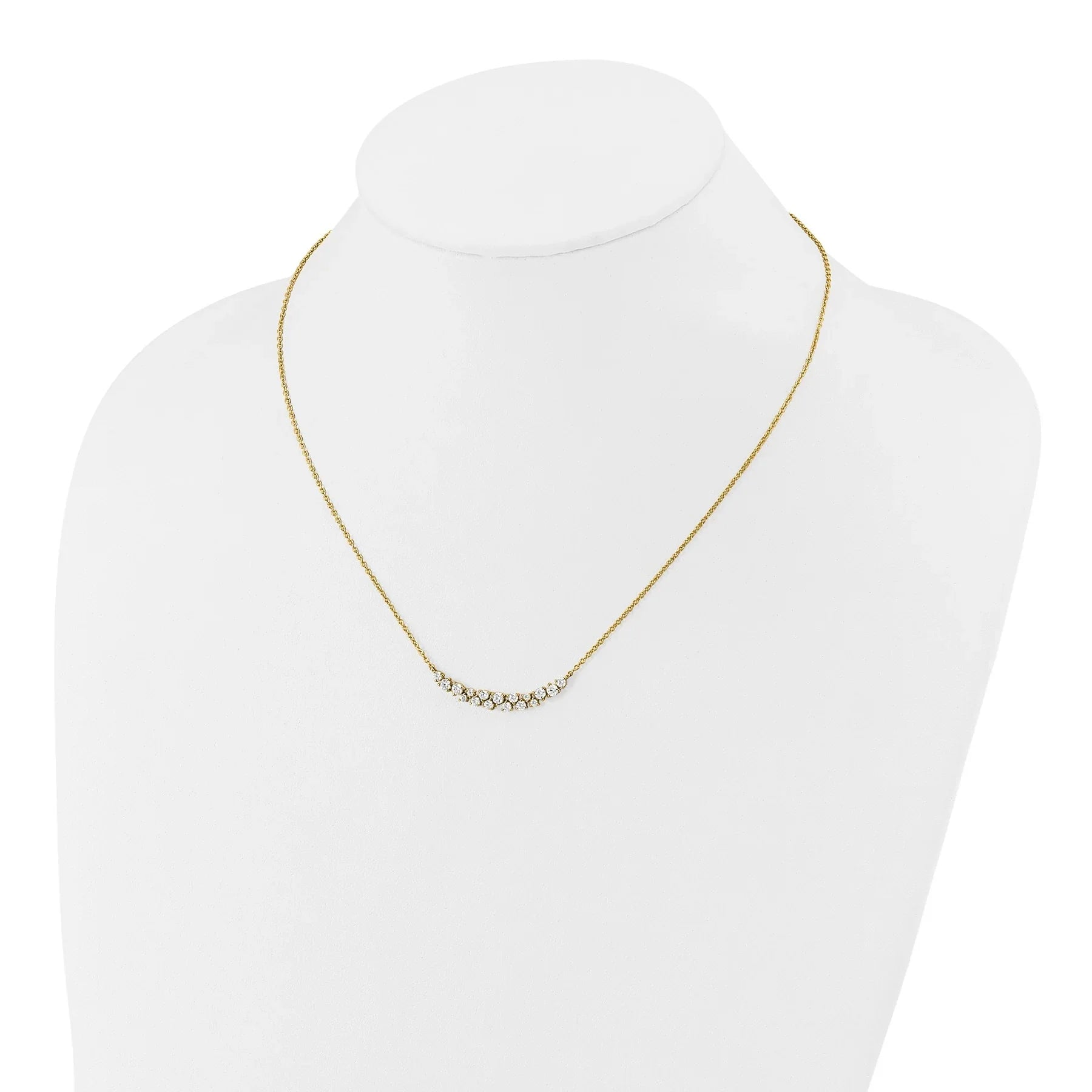 Lab Grown Diamond Fashion Bar Necklace Yellow Gold - Fine Diamond