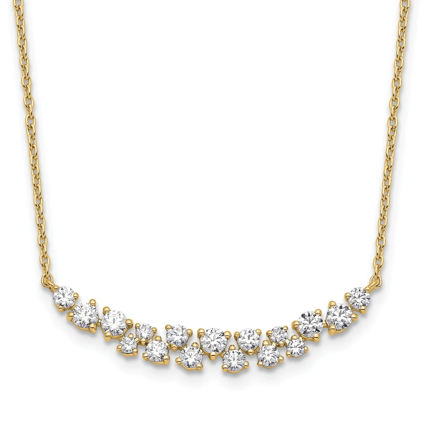 Lab Grown Diamond Fashion Bar Necklace Yellow Gold - Fine Diamond