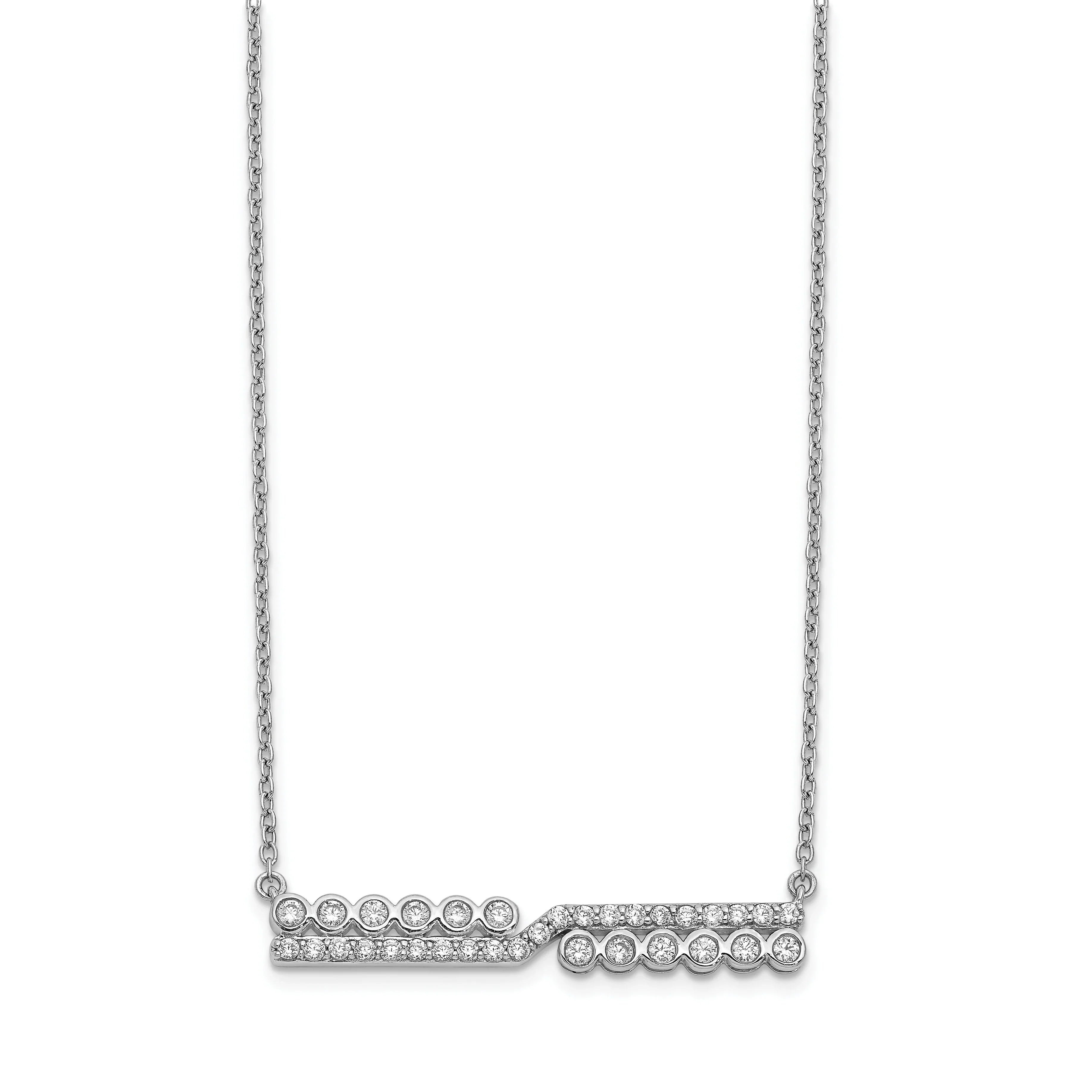 14K Gold Lab Grown Diamond Bar Necklace - Fine Diamond