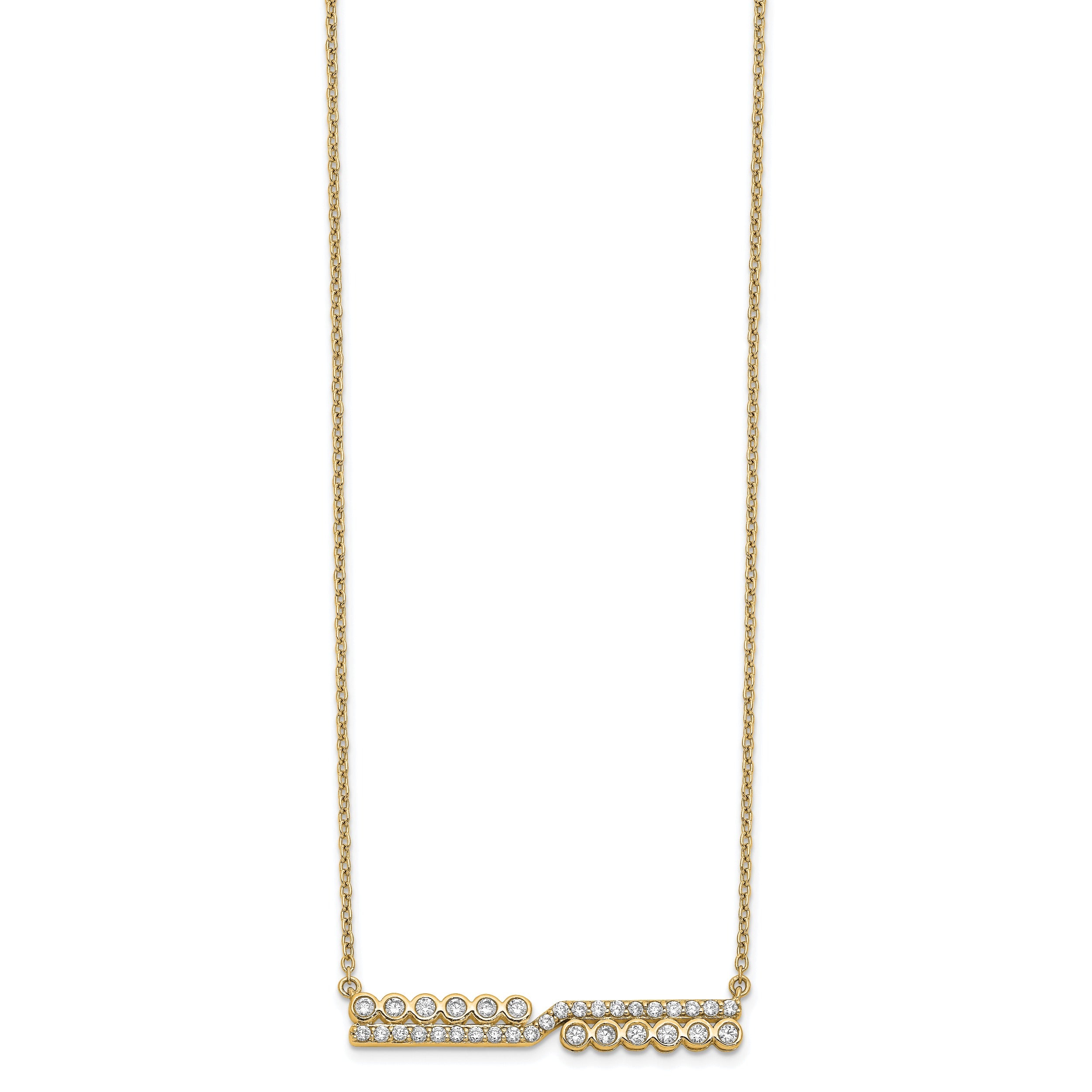 14K Gold Lab Grown Diamond Bar Necklace