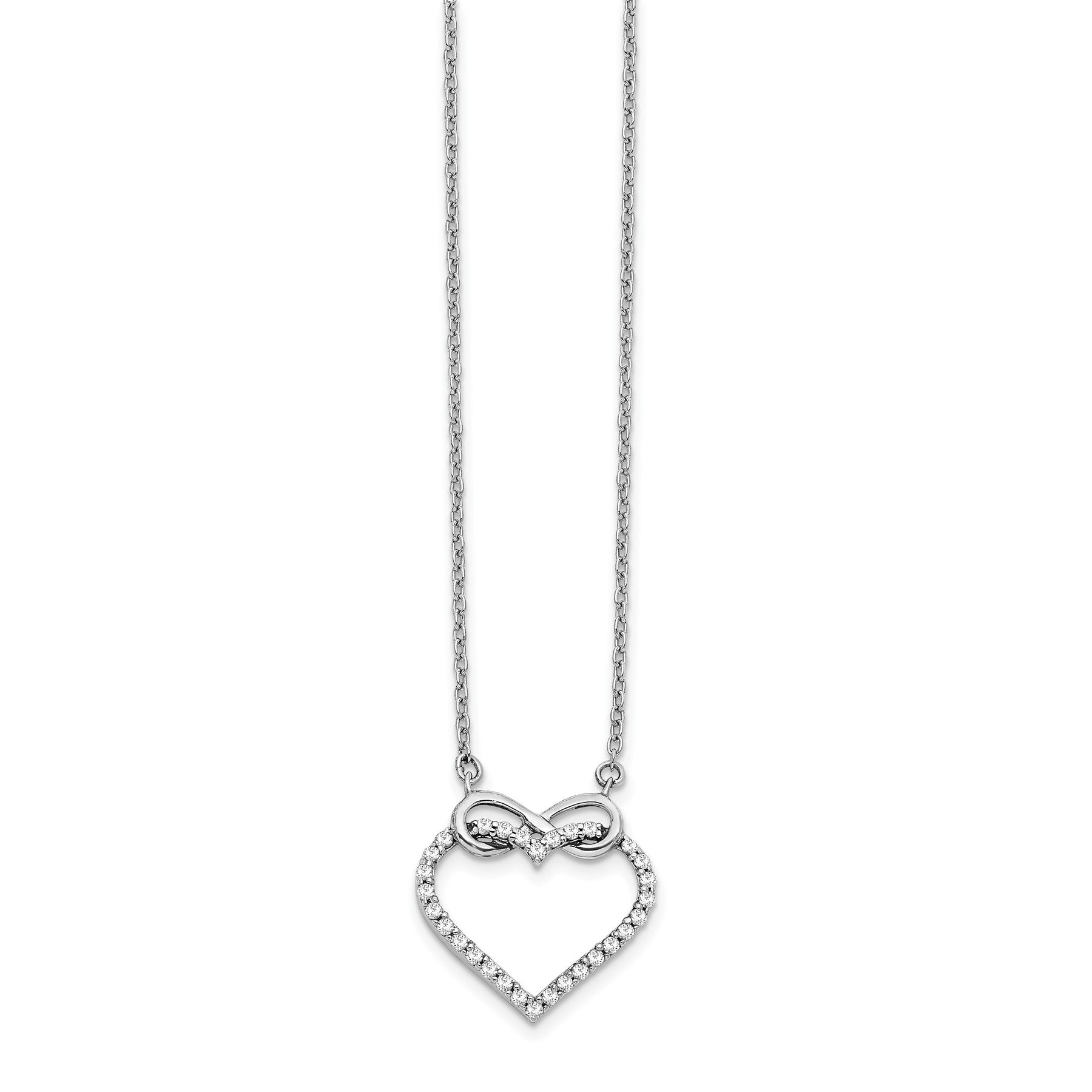 14k Gold Lab Grown Diamond Infinity Heart Necklace