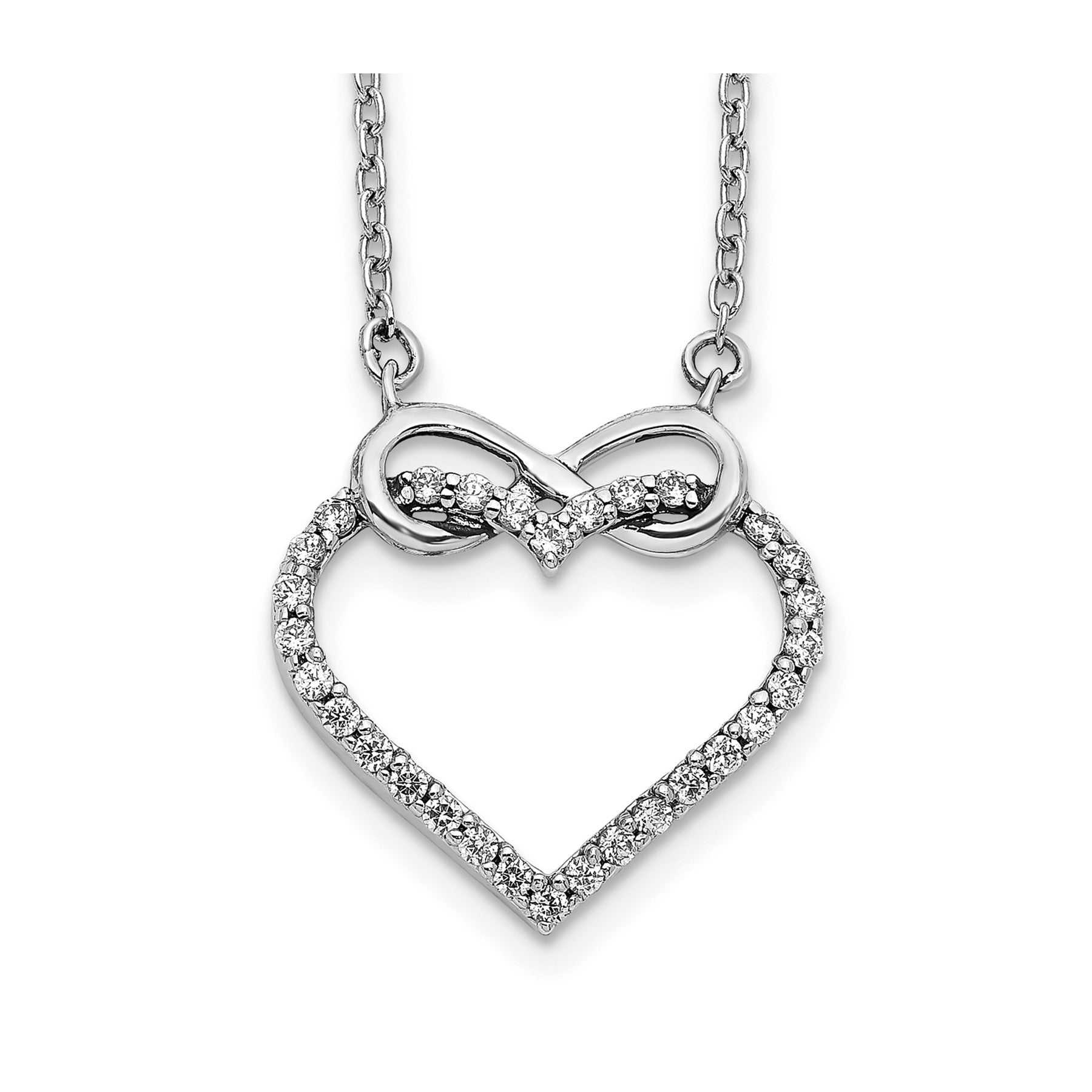 14k Gold Lab Grown Diamond Infinity Heart Necklace