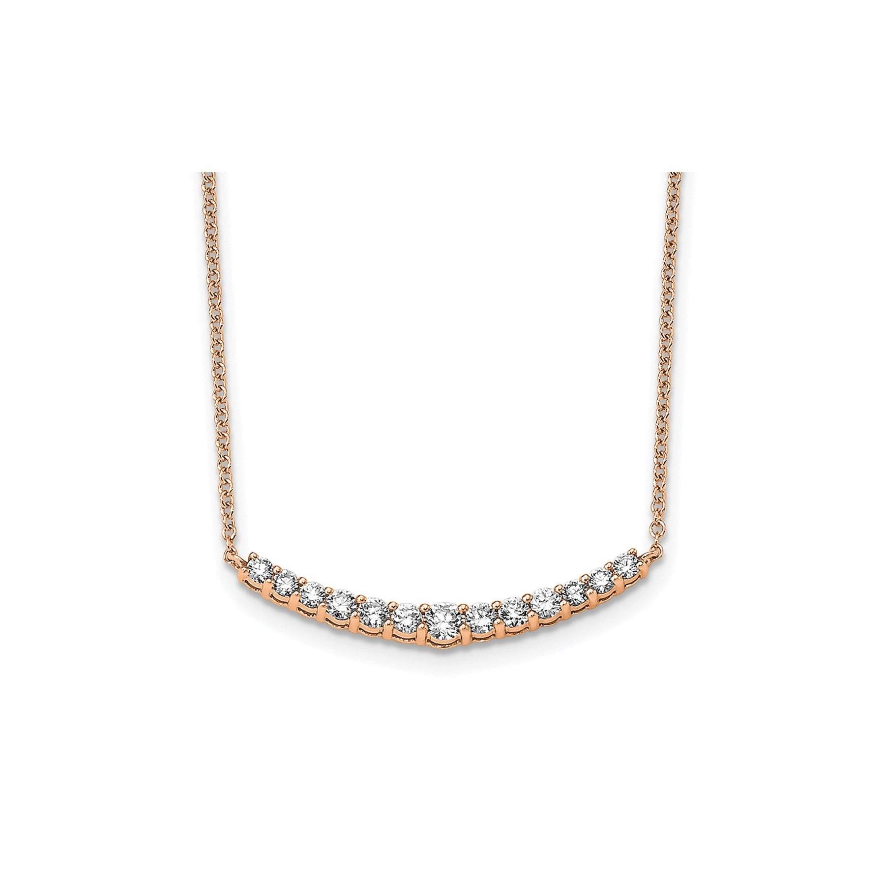 Lab Grown Diamond Complete Bar Gold Necklace 1/2 ctw