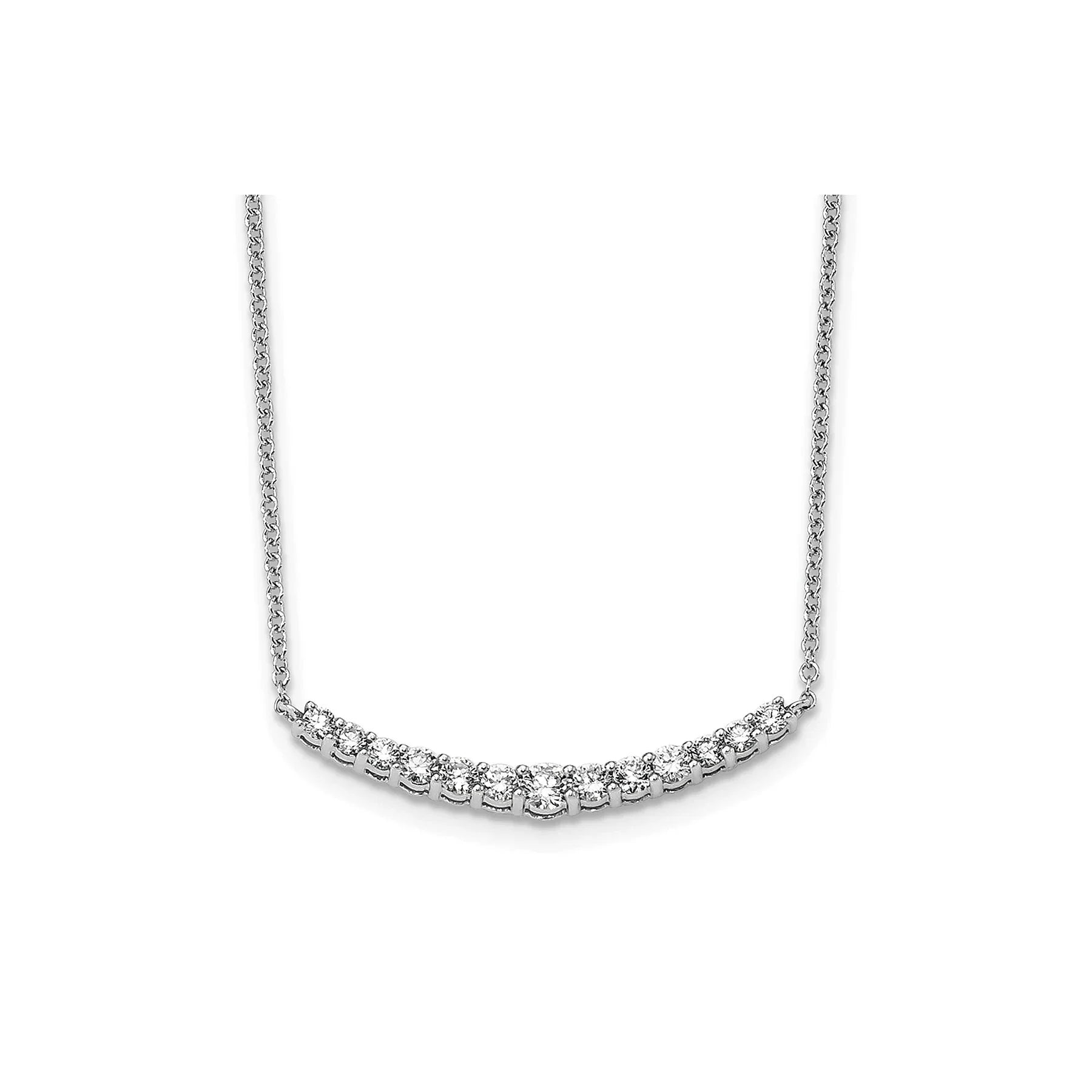 Lab Grown Diamond Complete Bar Gold Necklace - Fine Diamond