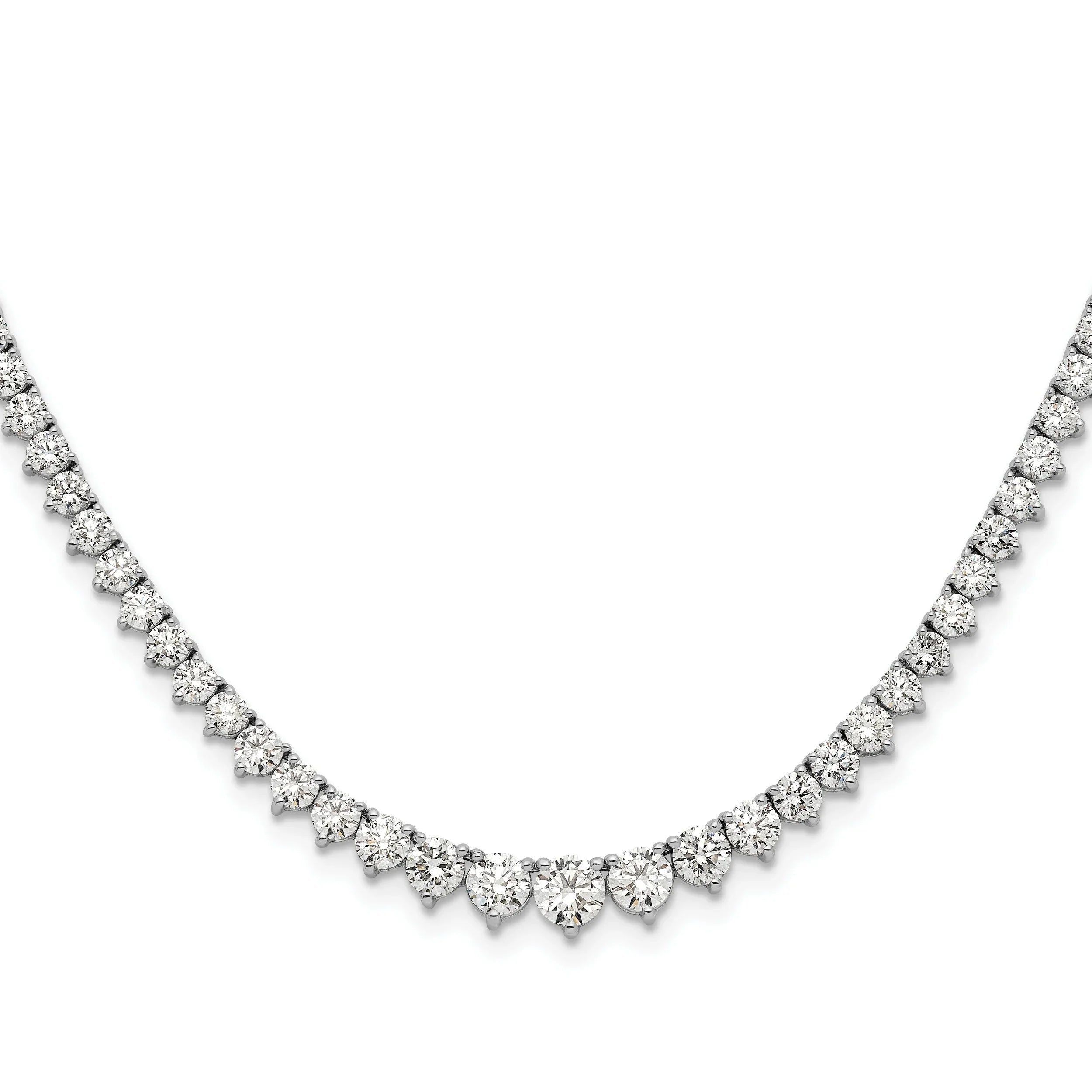 14k White Gold Lab Grown Diamond Tennis Necklace - Fine Diamond