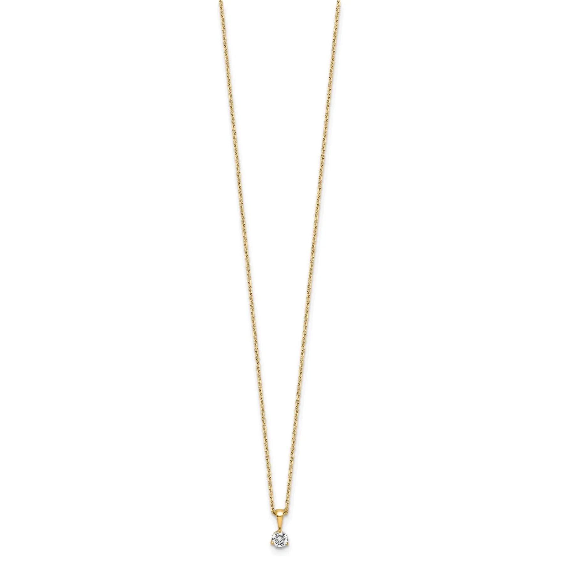 Lab Grown Diamond Gold Solitaire Pendant Necklace - Fine Diamond