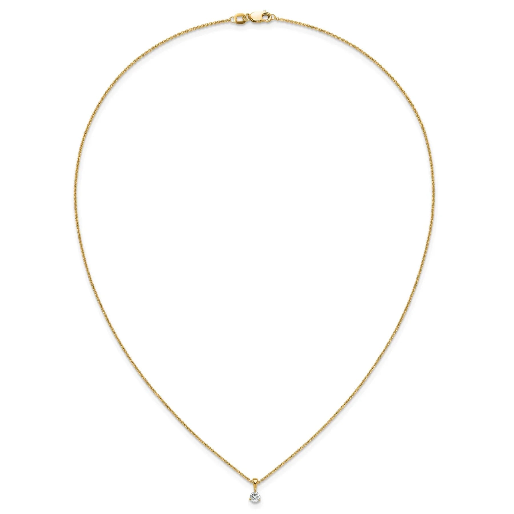 Lab Grown Diamond Gold Solitaire Pendant Necklace - Fine Diamond