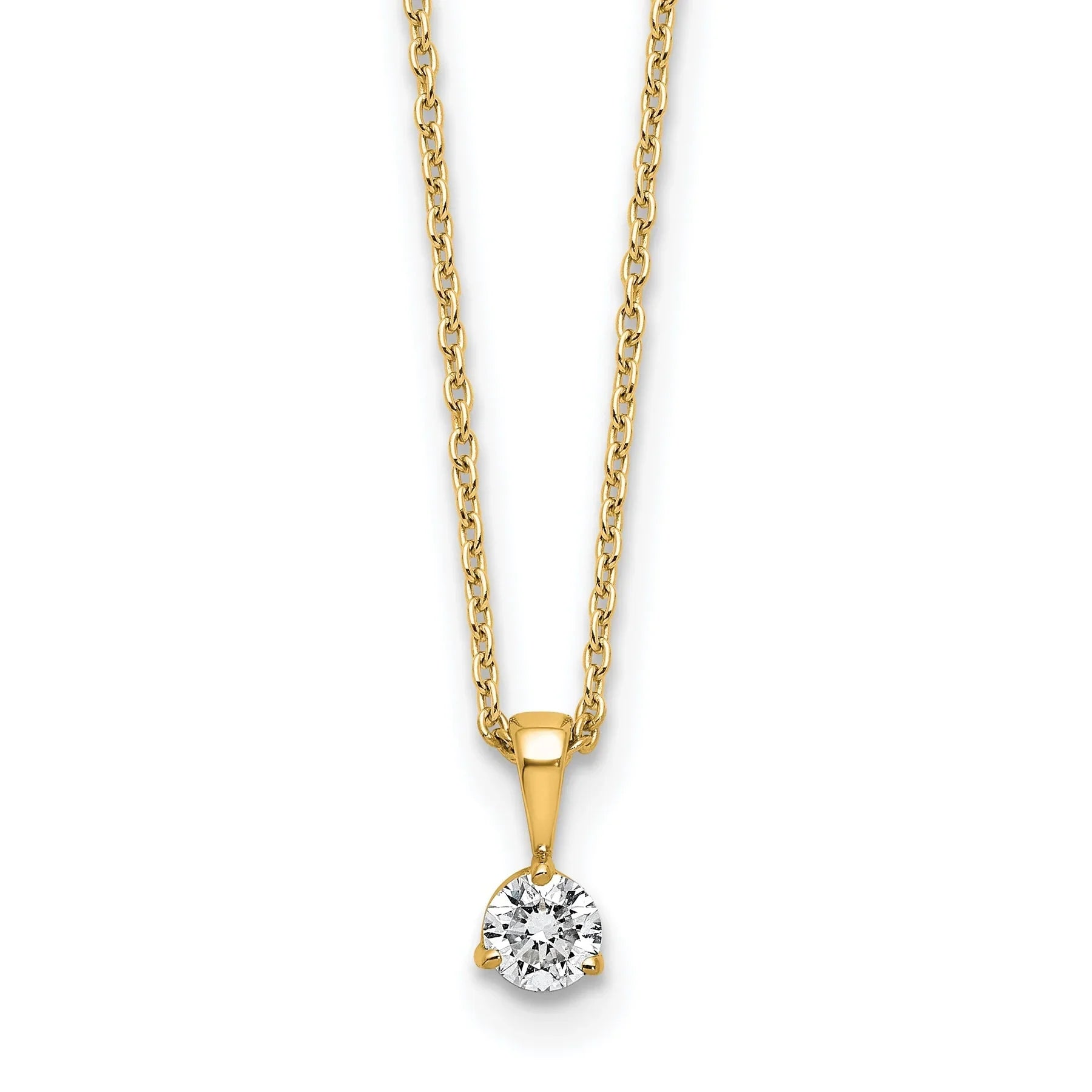 Lab Grown Diamond Gold Solitaire Pendant Necklace - Fine Diamond