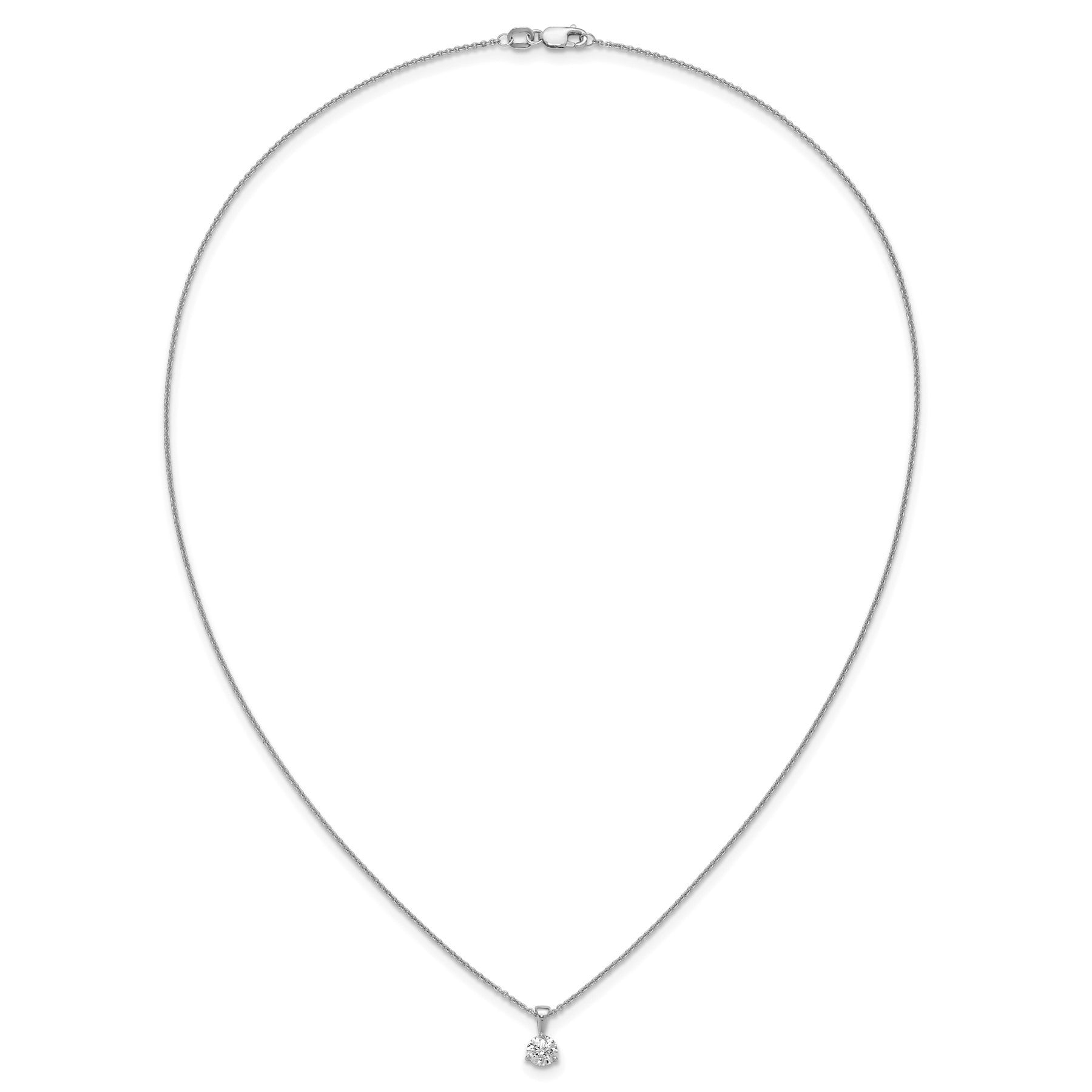 14k Gold Lab Grown Diamond Solitaire Pendant Necklace