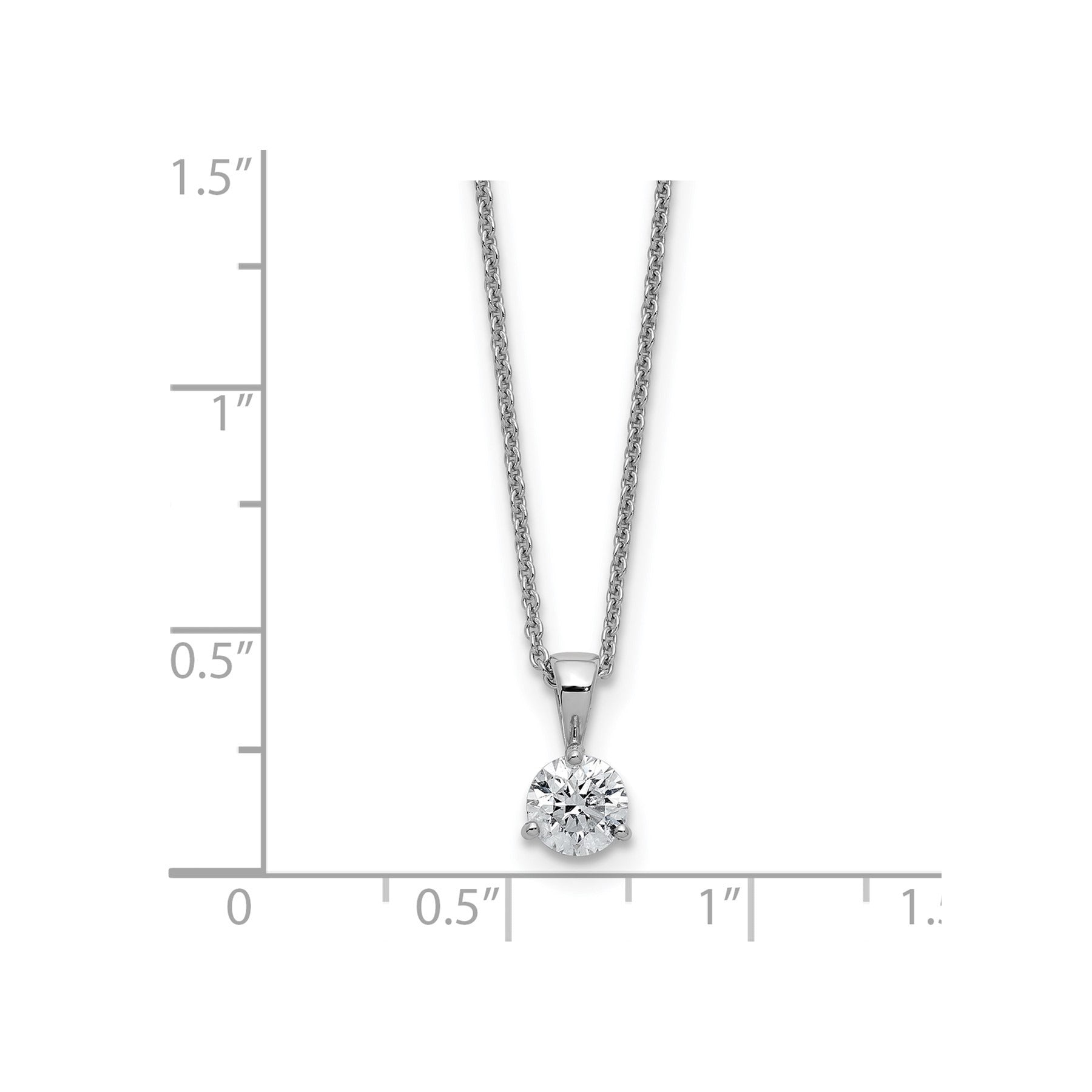 14k Gold Lab Grown Diamond Solitaire Pendant Necklace