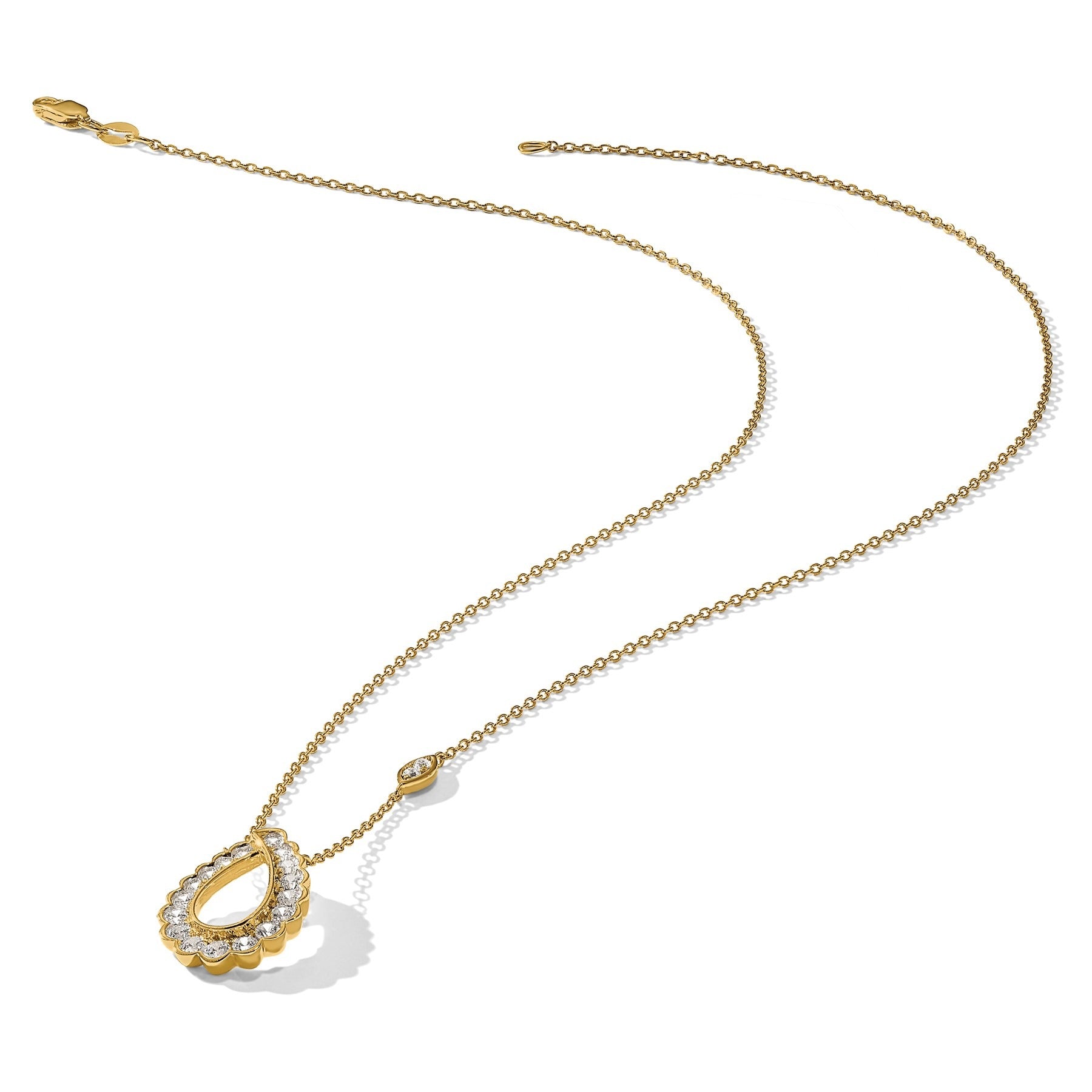 14k 3/4 Carat Lab Grown Diamond Fashion Teardrop Necklace