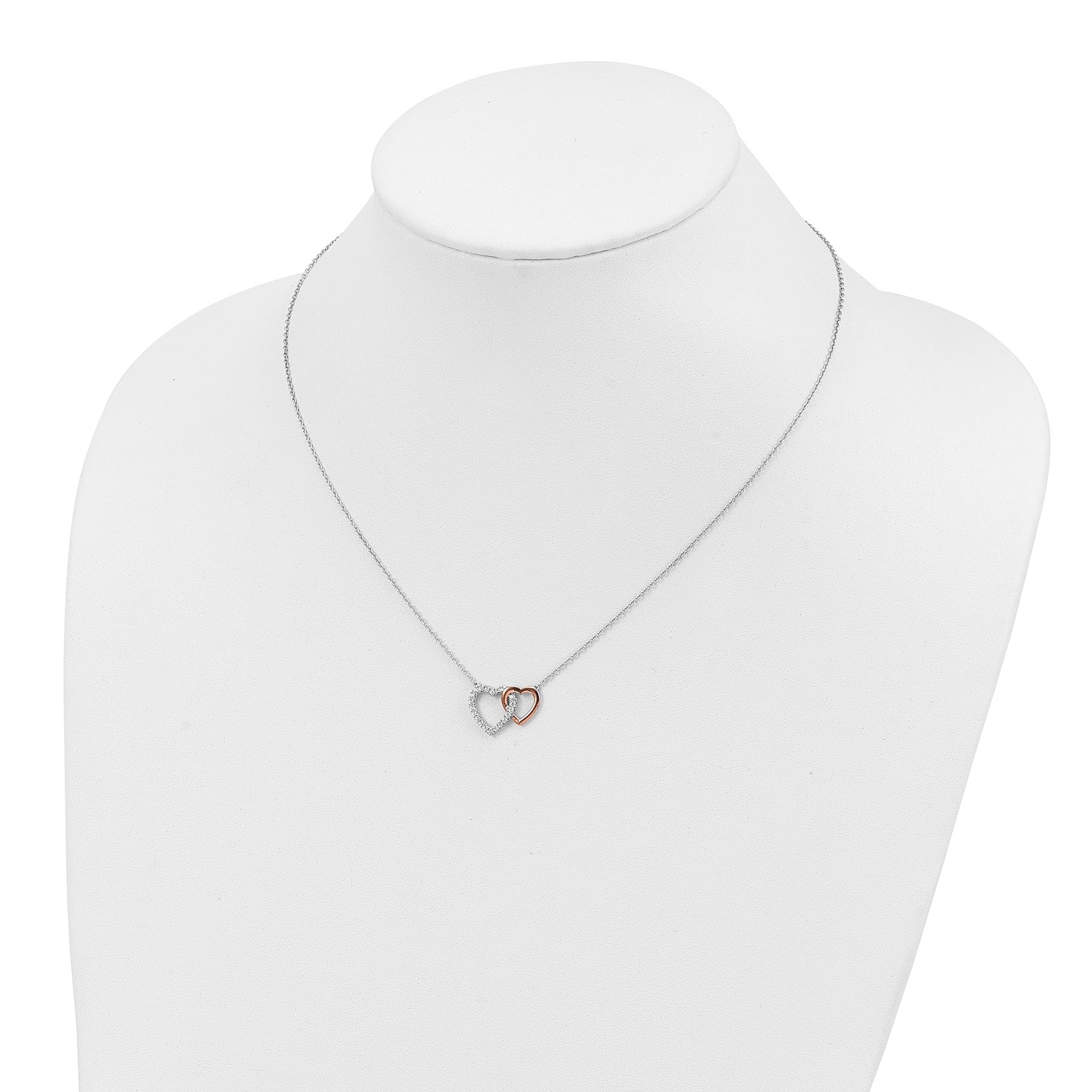 Lab Grown Diamond Interlocking Heart Necklace 14k Gold