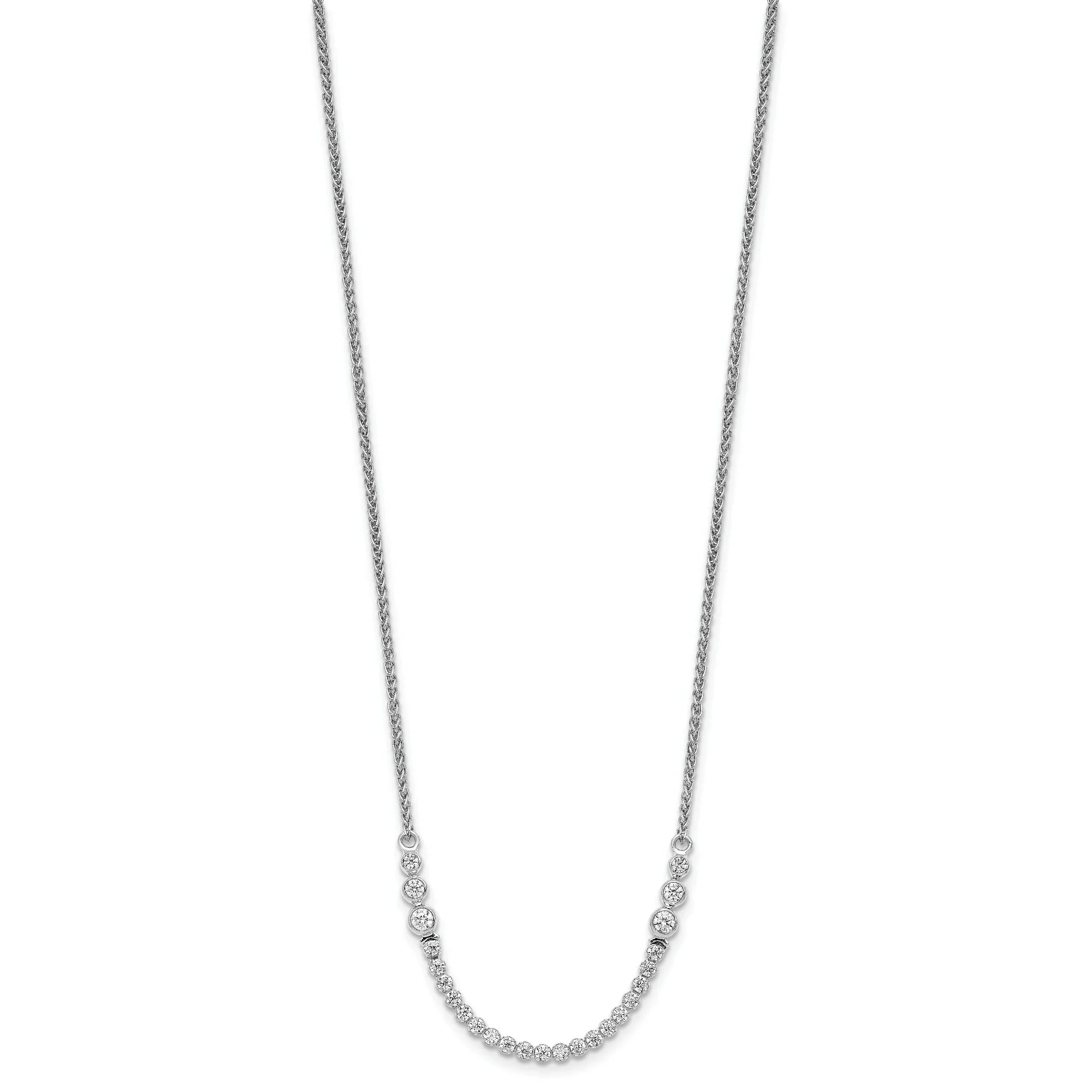 Lab Grown Diamond Tennis Style Bolo Necklace 14k White Gold - Fine Diamond