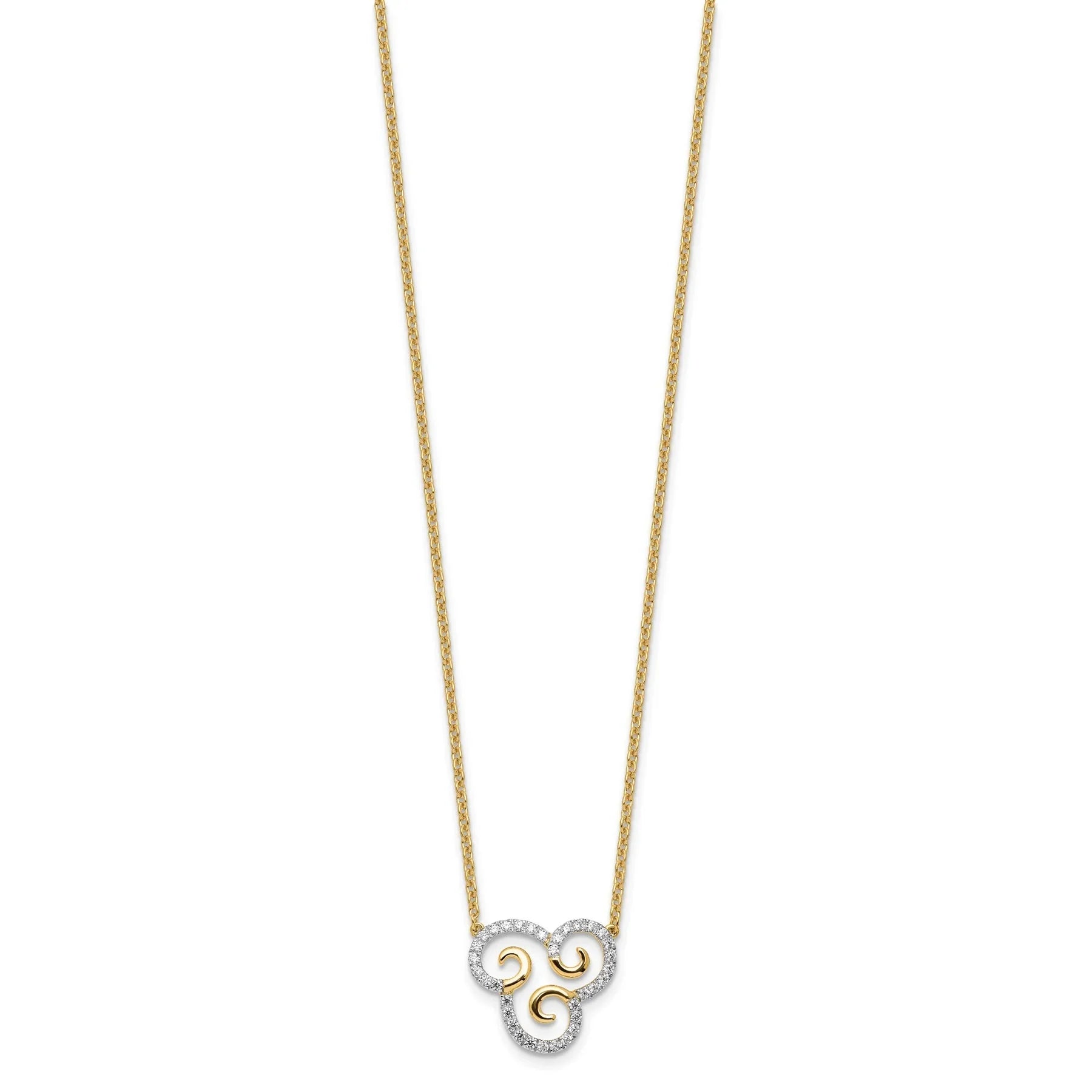 14k 1/4 carat Lab Grown Diamond Complete Swirl Necklace - Fine Diamond