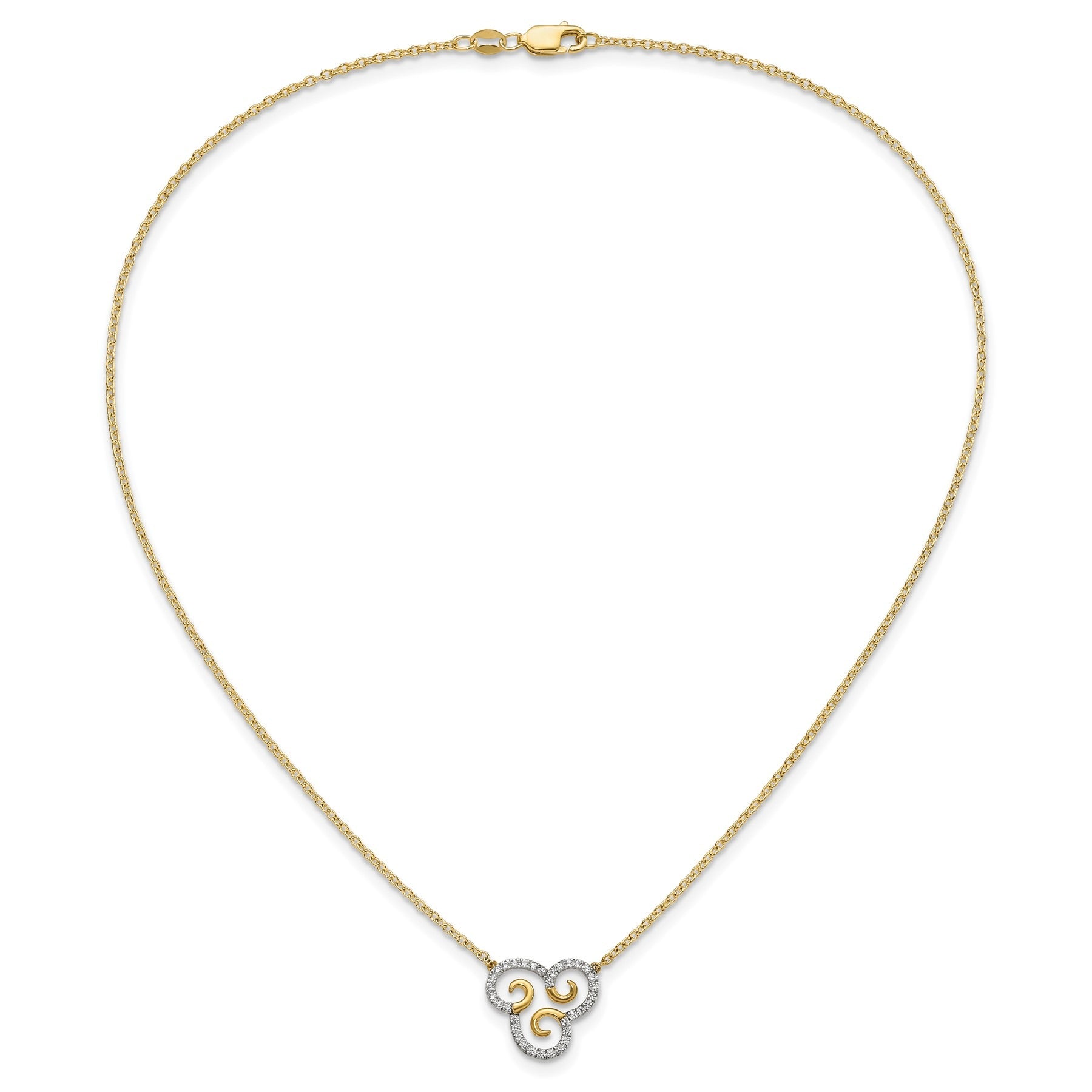 14k 1/4 carat Lab Grown Diamond Complete Swirl Necklace